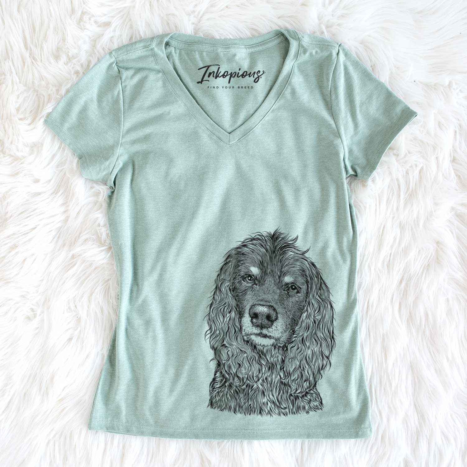 Bare Marley Boy the American Cocker Spaniel - Women's V-neck Shirt