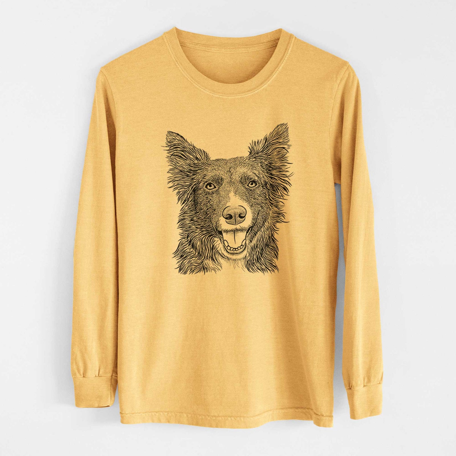 Bare Marti the Border Collie - Heavyweight 100% Cotton Long Sleeve