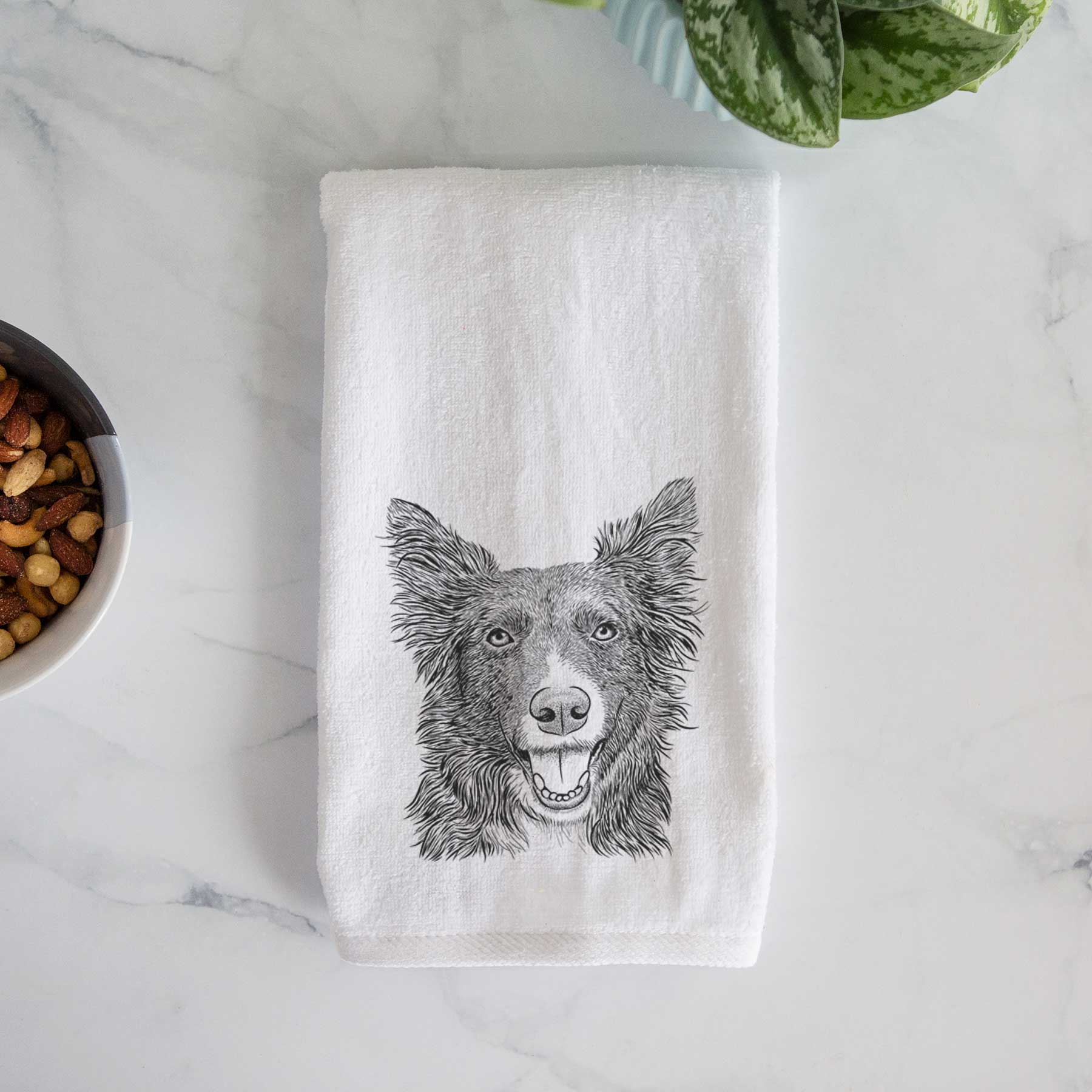 Marti the Border Collie Decorative Hand Towel