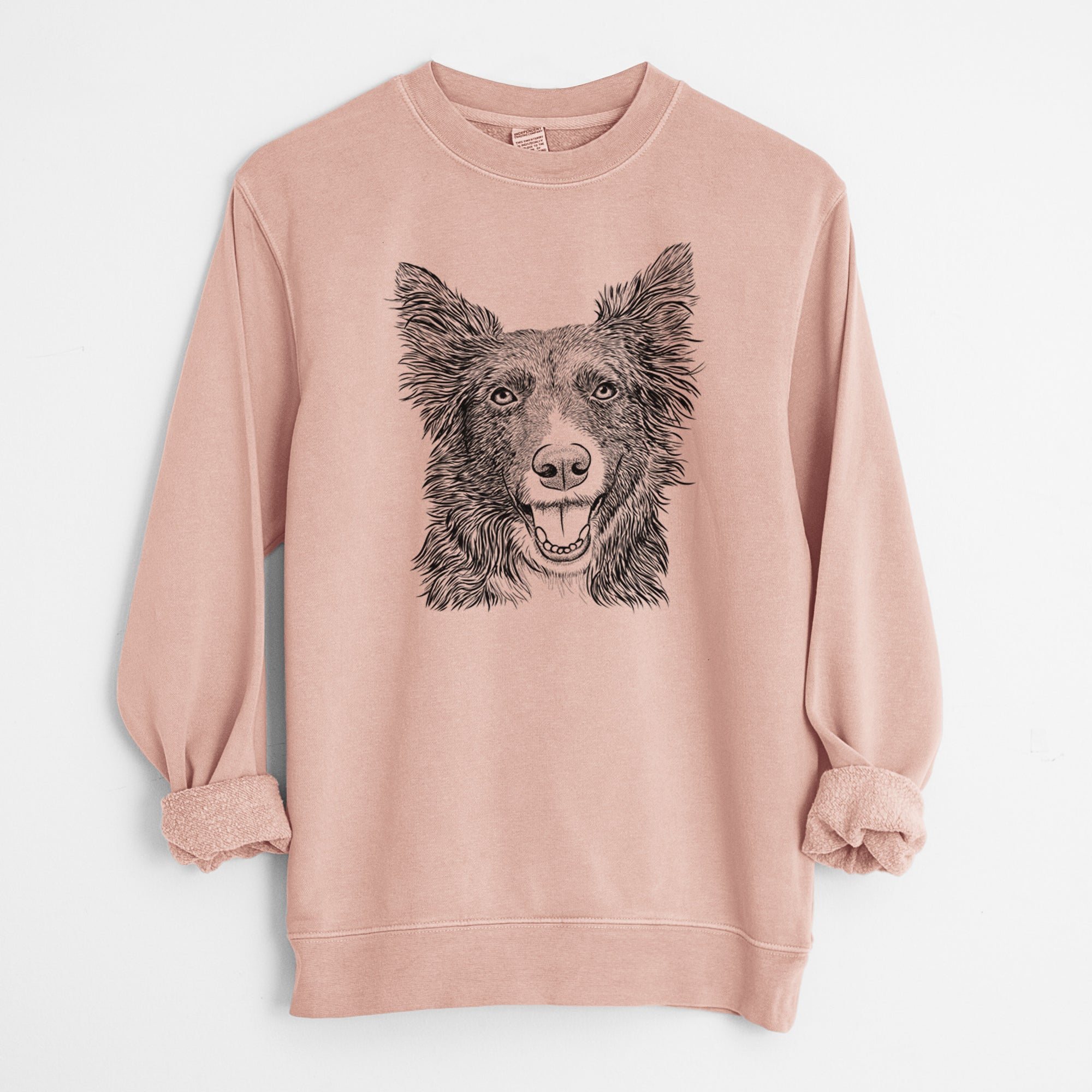 Bare Marti the Border Collie - Unisex Pigment Dyed Crew Sweatshirt