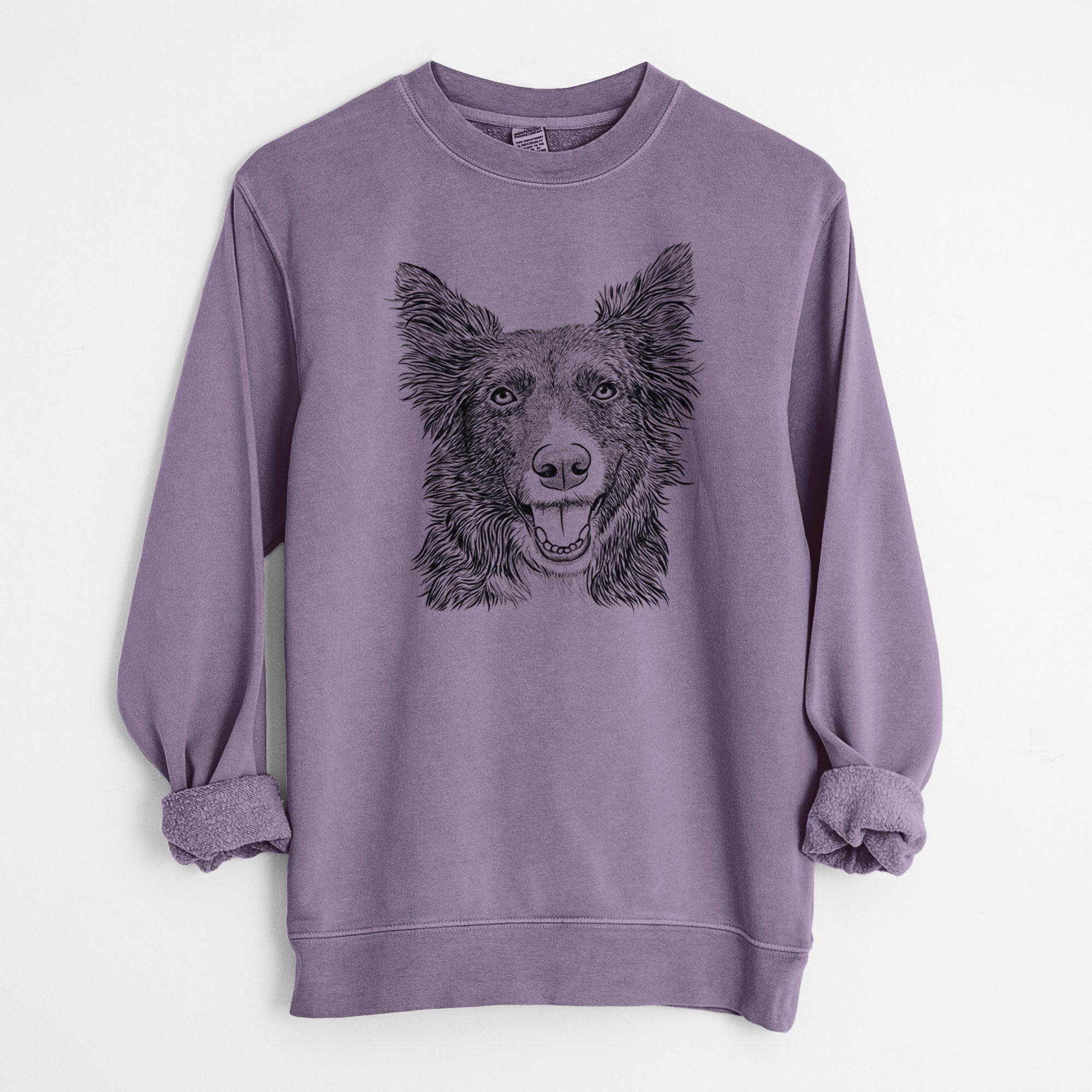 Bare Marti the Border Collie - Unisex Pigment Dyed Crew Sweatshirt