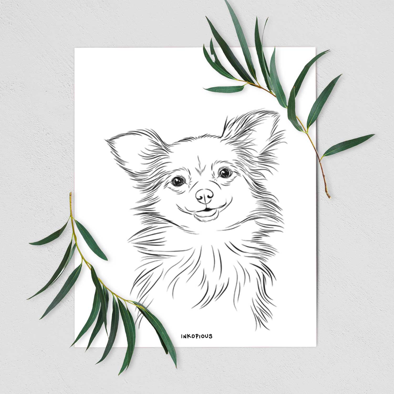 Marzi the Long Haired Chihuahua Art Print