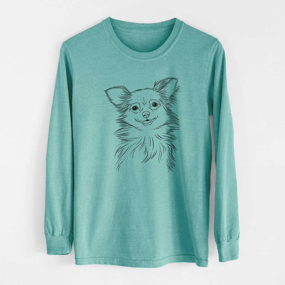 Bare Marzi the Long Haired Chihuahua - Heavyweight 100% Cotton Long Sleeve