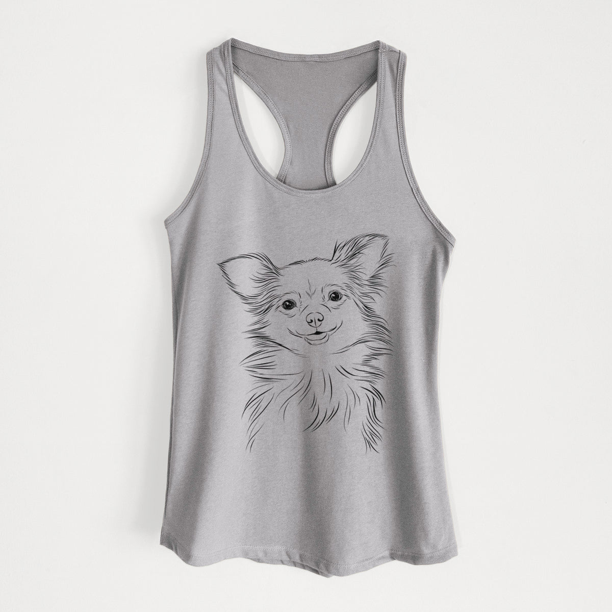 Marzi the Long Haired Chihuahua - Women&#39;s Racerback Tanktop