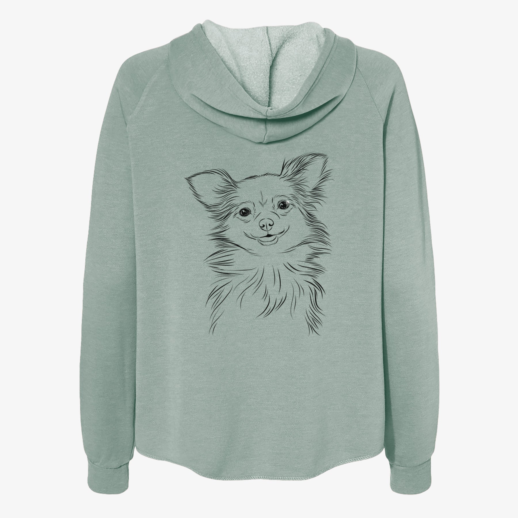 Marzi the Long Haired Chihuahua - Women's Cali Wave Zip-Up Sweatshirt