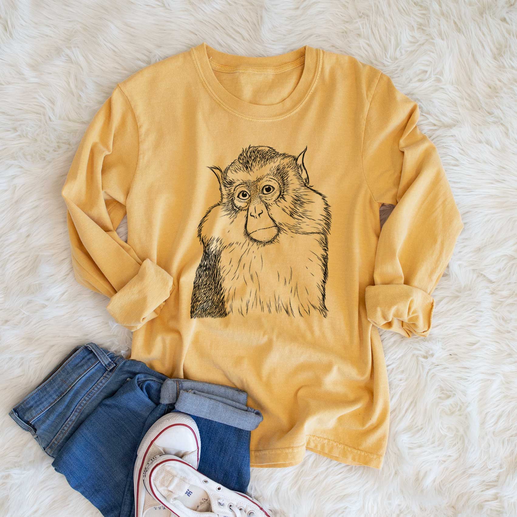 Bare Matata the Mona Monkey - Heavyweight 100% Cotton Long Sleeve