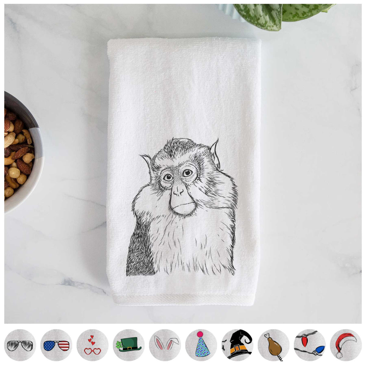 Matata the Mona Monkey Decorative Hand Towel