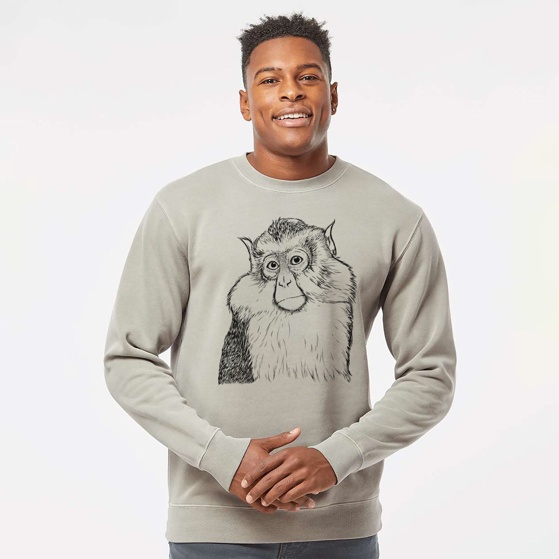 Bare Matata the Mona Monkey - Unisex Pigment Dyed Crew Sweatshirt