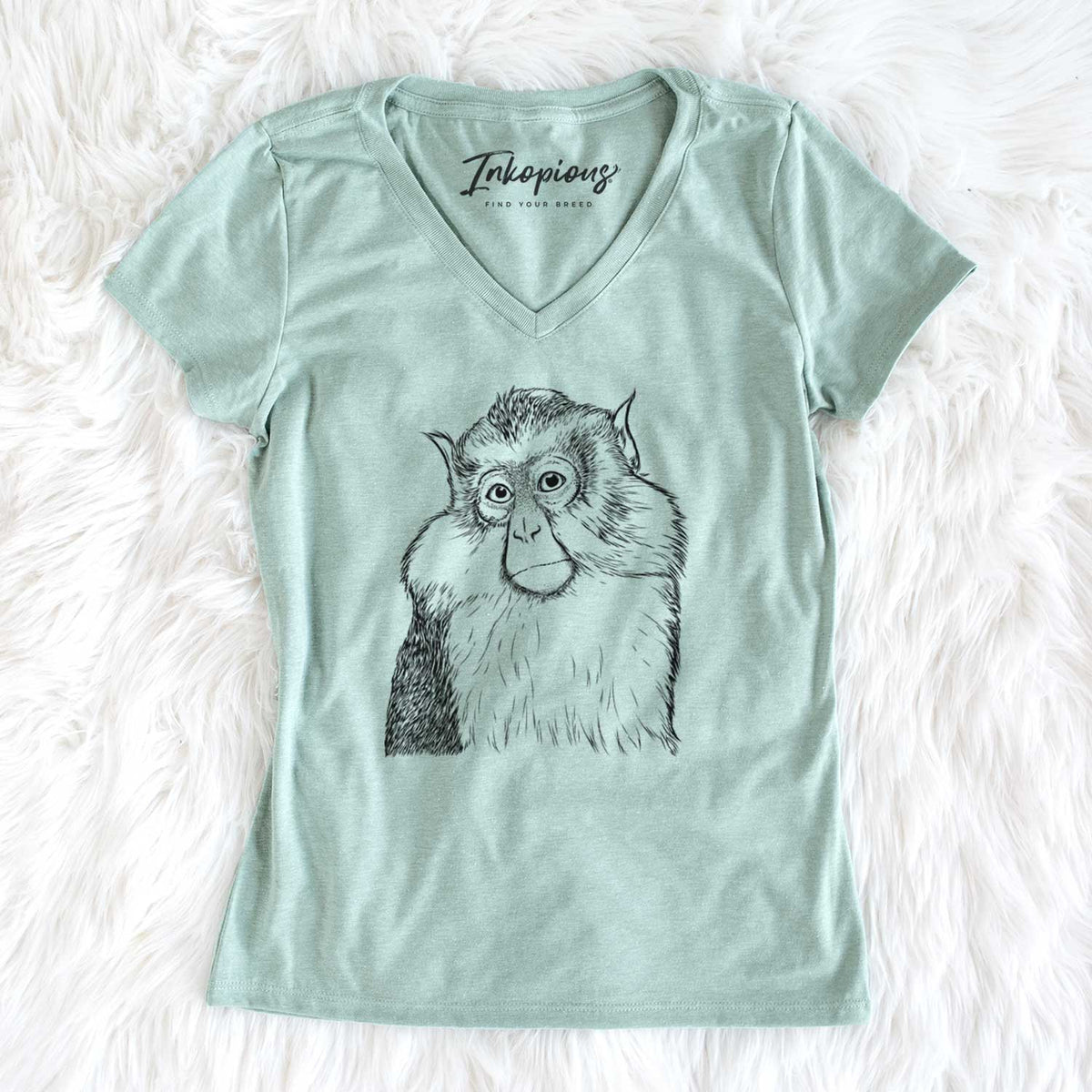 Bare Matata the Mona Monkey - Women&#39;s V-neck Shirt