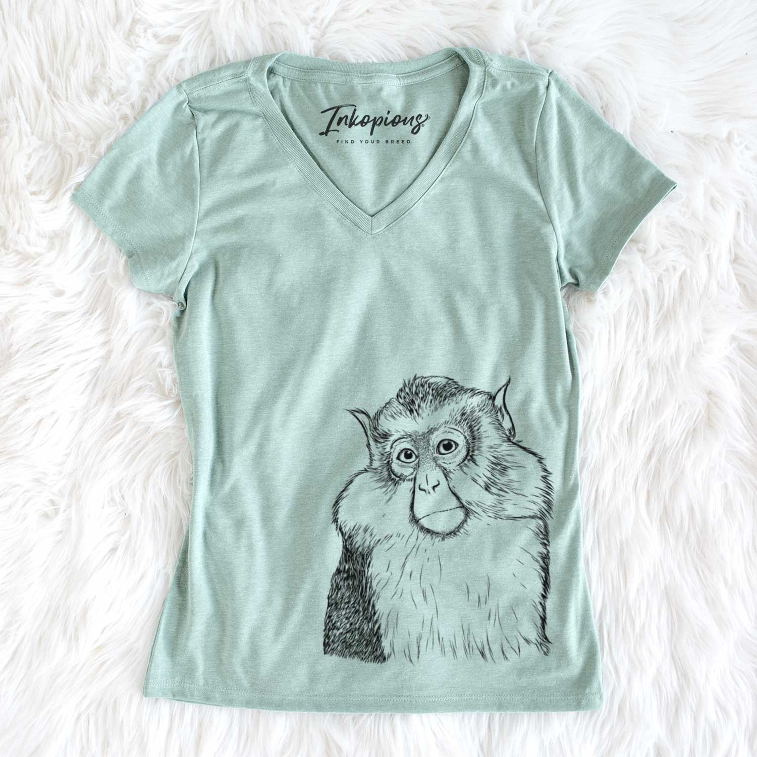 Bare Matata the Mona Monkey - Women's V-neck Shirt