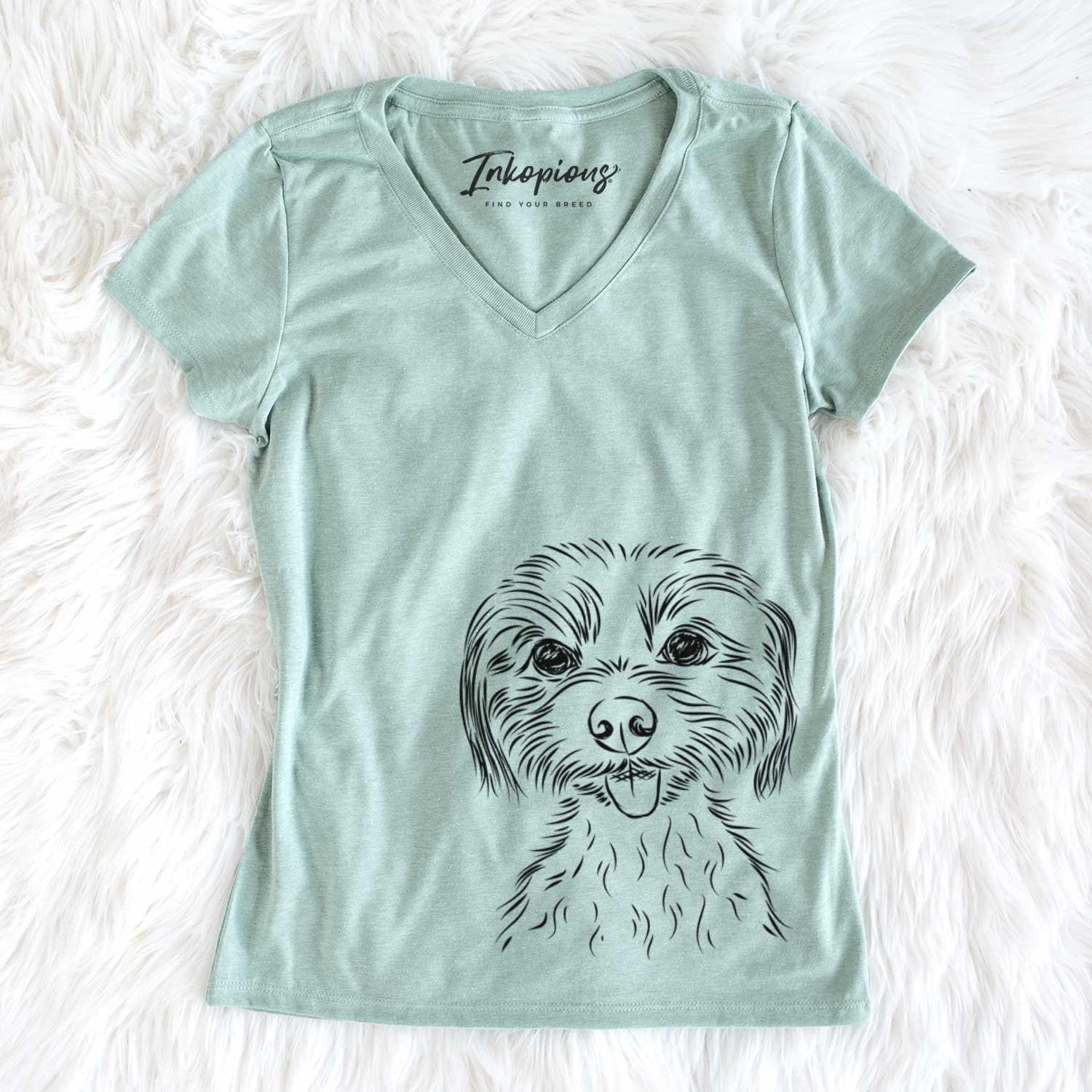 Bare Mater the Yorkshire Terrier - Women's V-neck Shirt