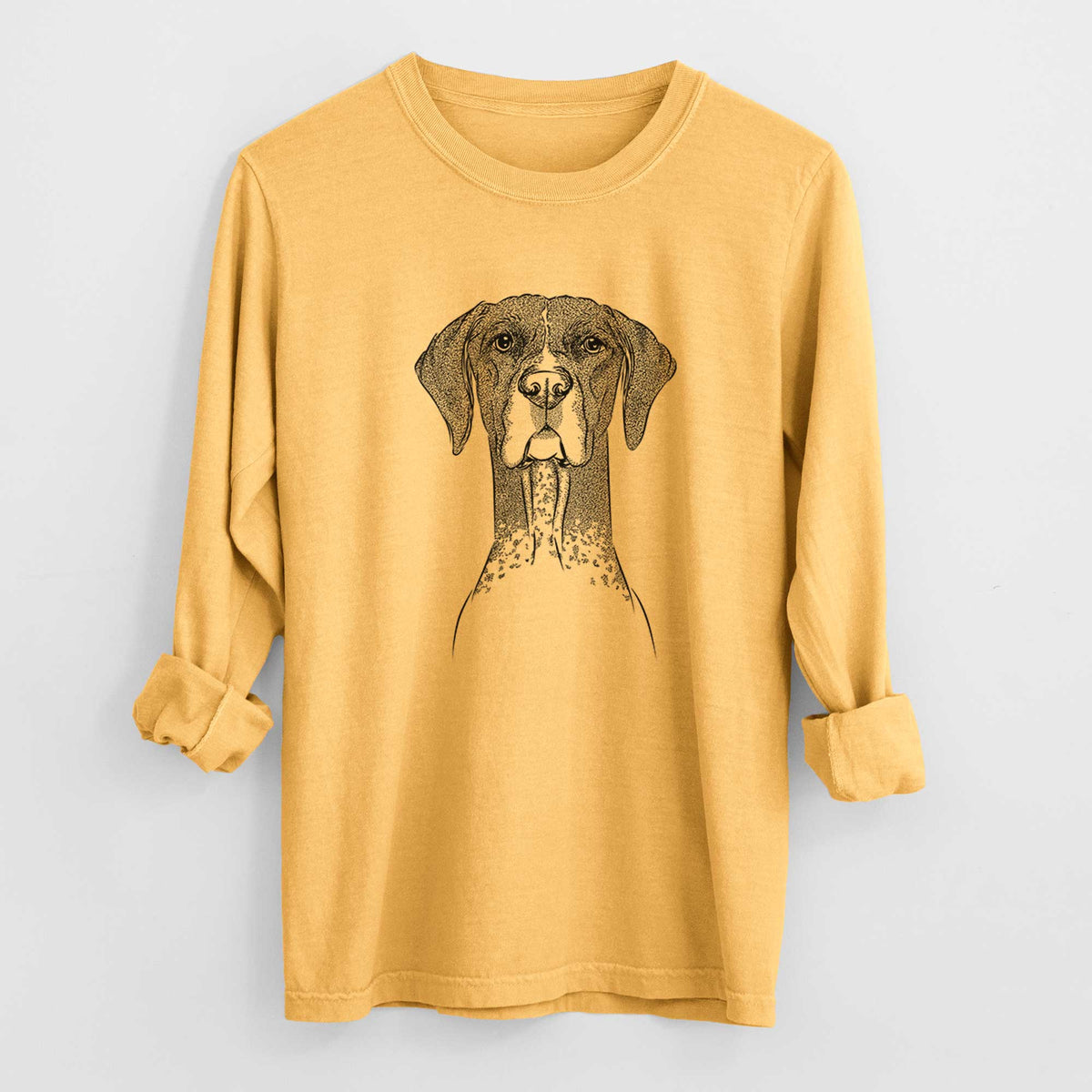 Bare Mattis the German Shorthaired Pointer - Heavyweight 100% Cotton Long Sleeve
