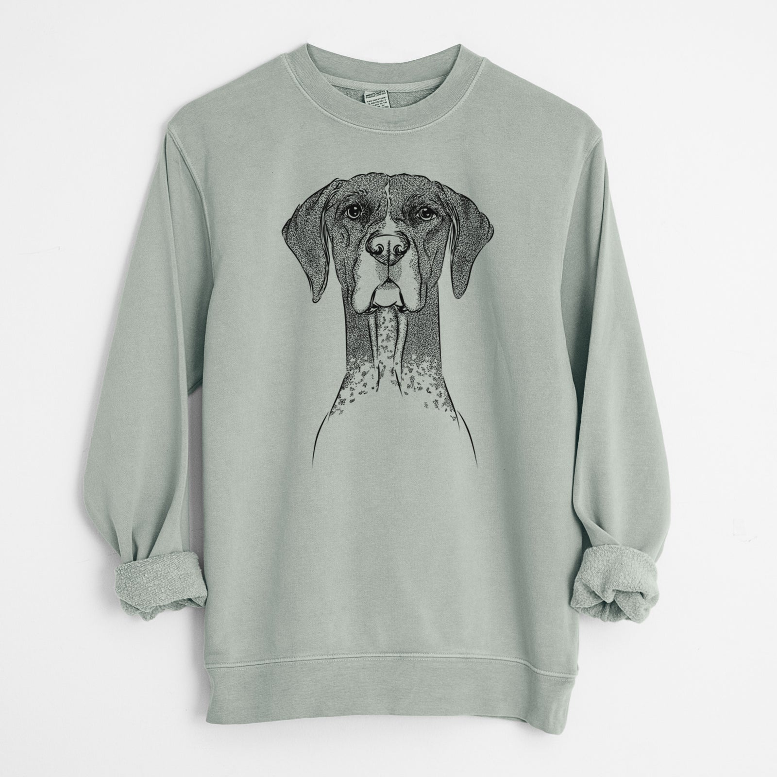 Bare Mattis the German Shorthaired Pointer - Unisex Pigment Dyed Crew Sweatshirt