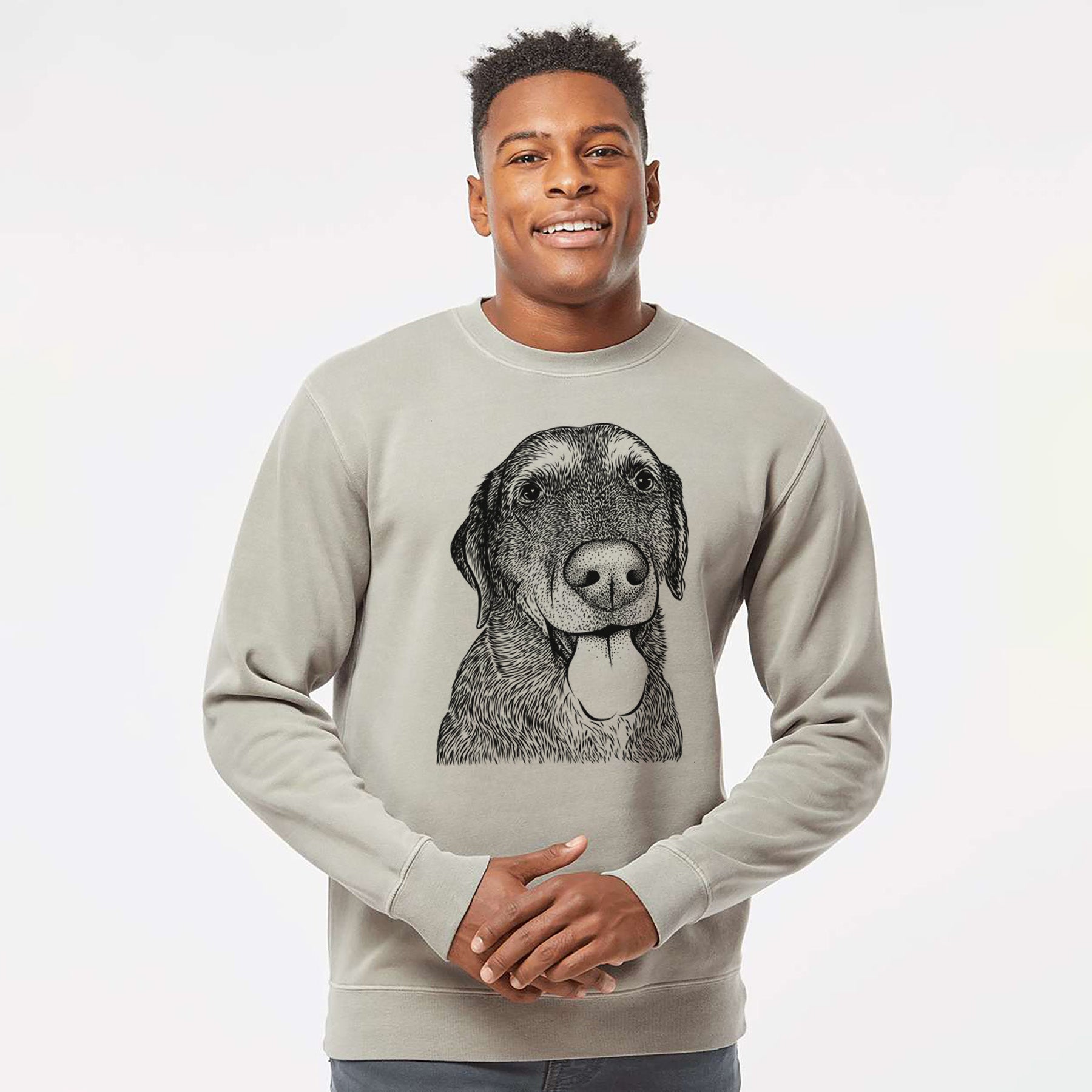 Bare Max the Labrador Retriever - Unisex Pigment Dyed Crew Sweatshirt