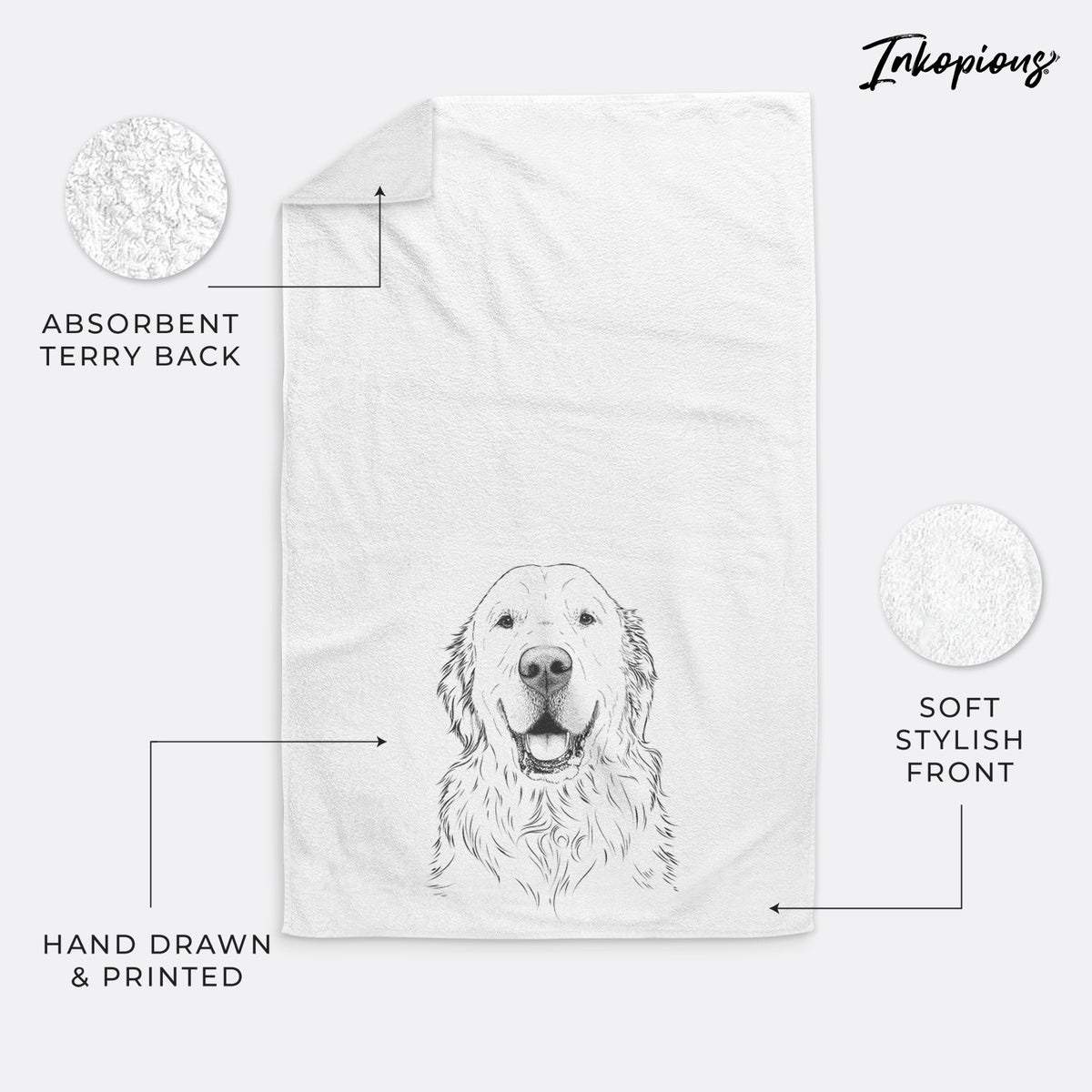 Maximus the Golden Retriever Decorative Hand Towel
