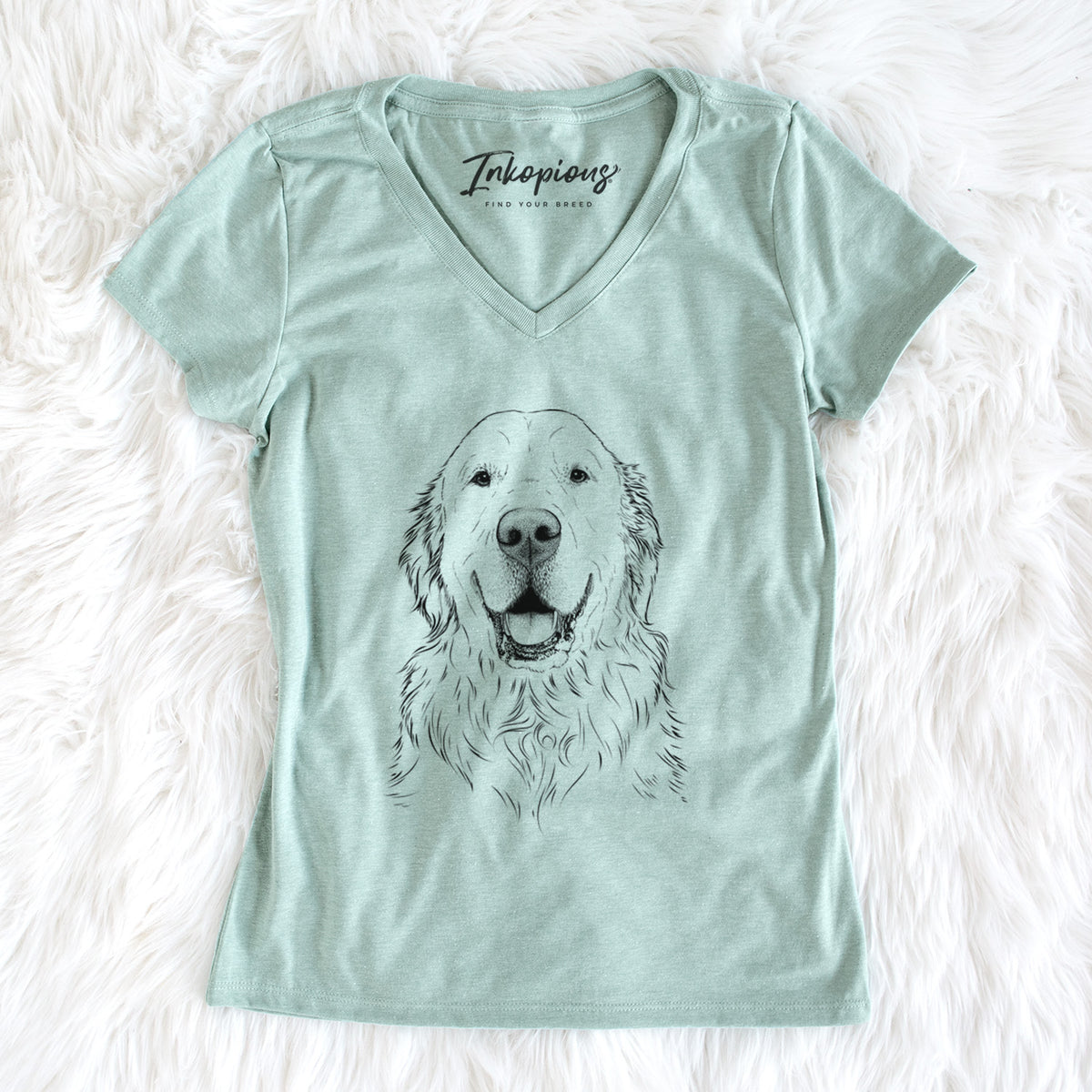 Bare Maximus the Golden Retriever - Women&#39;s V-neck Shirt