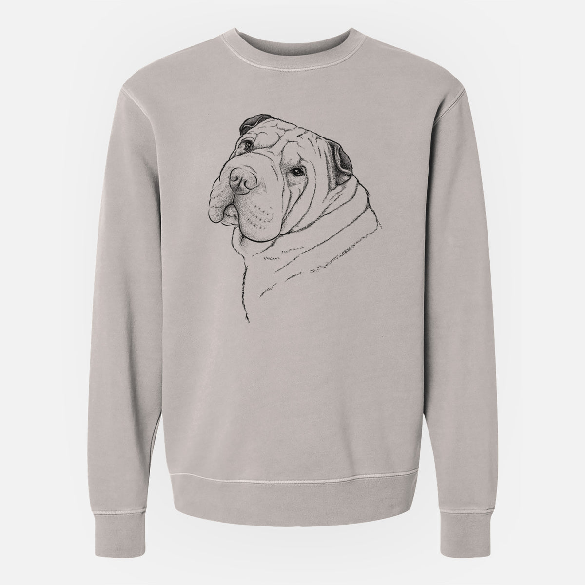 Bare Maximus the Shar Pei - Unisex Pigment Dyed Crew Sweatshirt