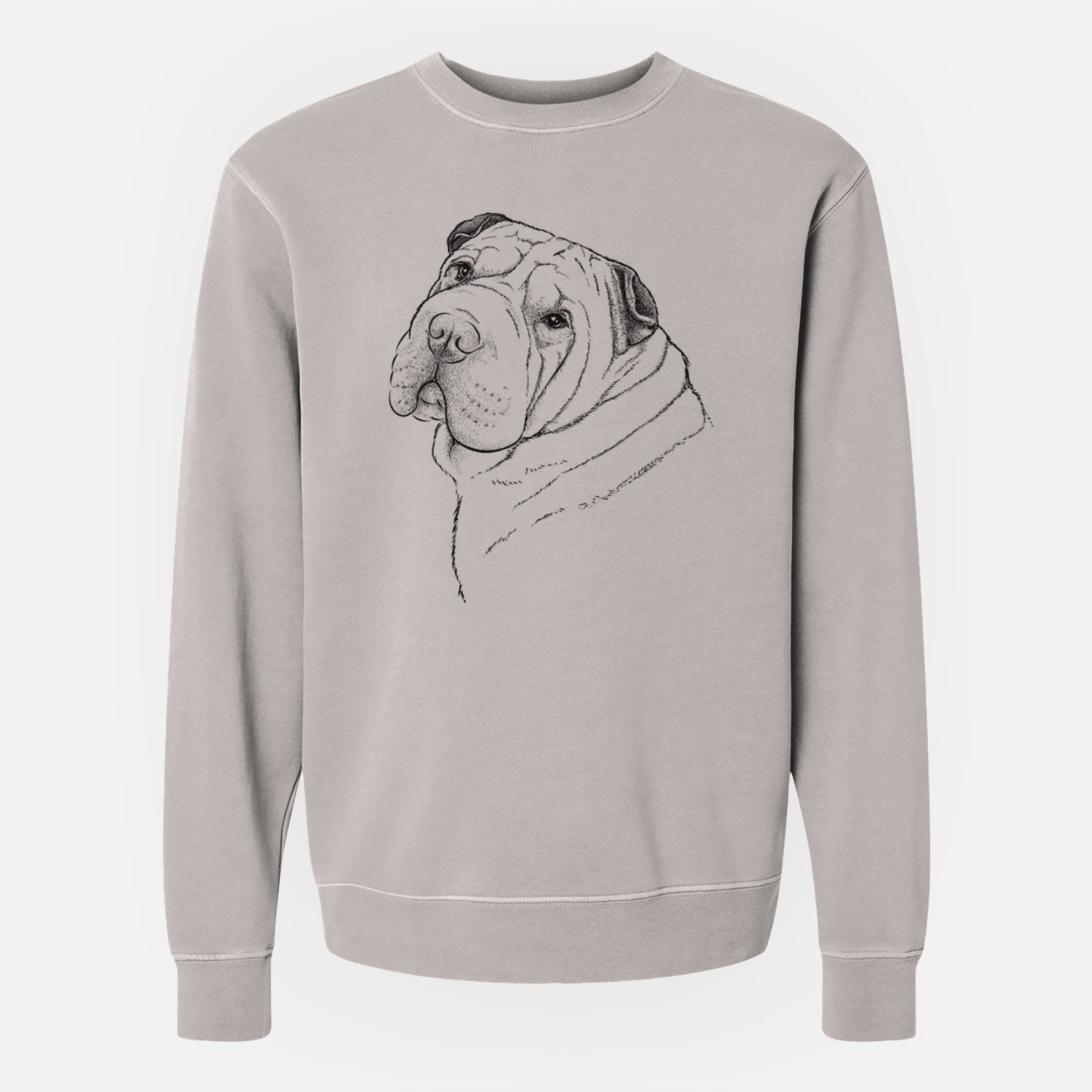 Bare Maximus the Shar Pei - Unisex Pigment Dyed Crew Sweatshirt