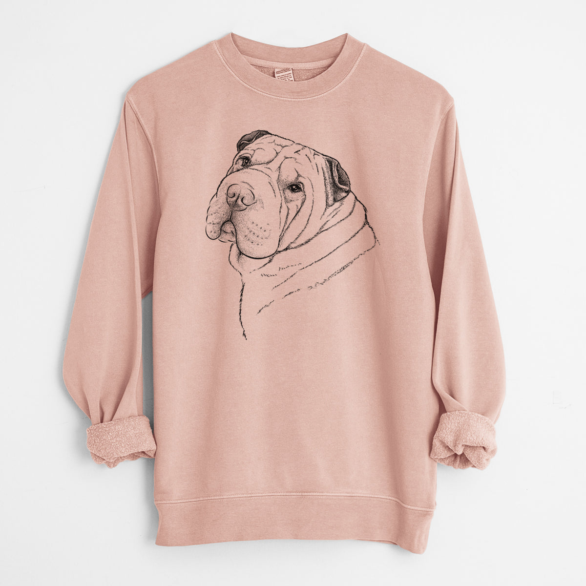 Bare Maximus the Shar Pei - Unisex Pigment Dyed Crew Sweatshirt