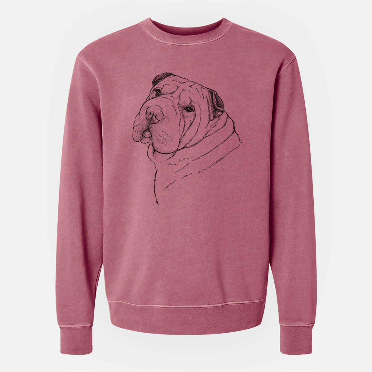 Bare Maximus the Shar Pei - Unisex Pigment Dyed Crew Sweatshirt