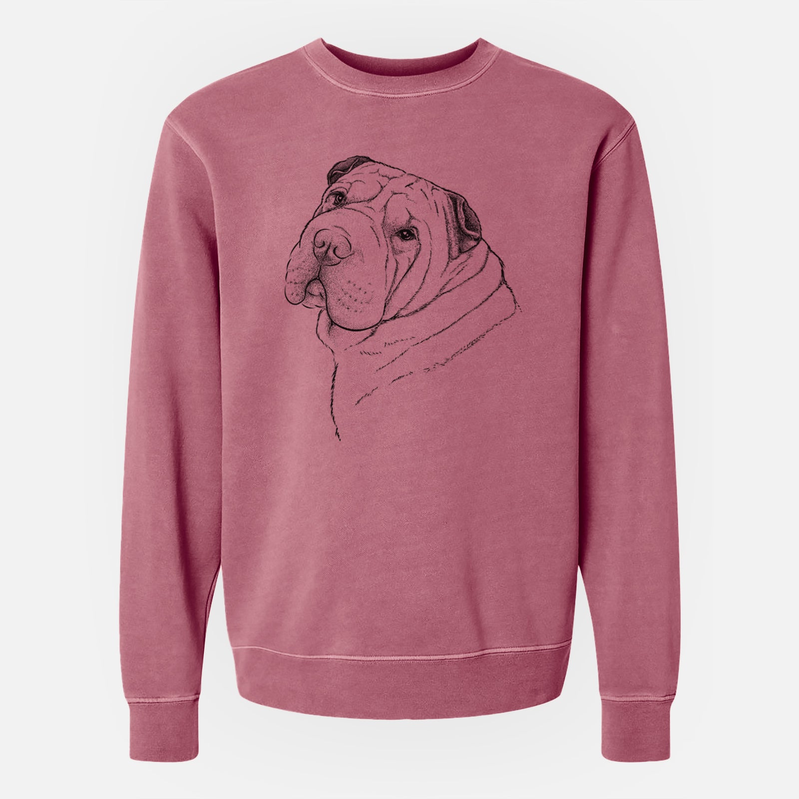 Bare Maximus the Shar Pei - Unisex Pigment Dyed Crew Sweatshirt