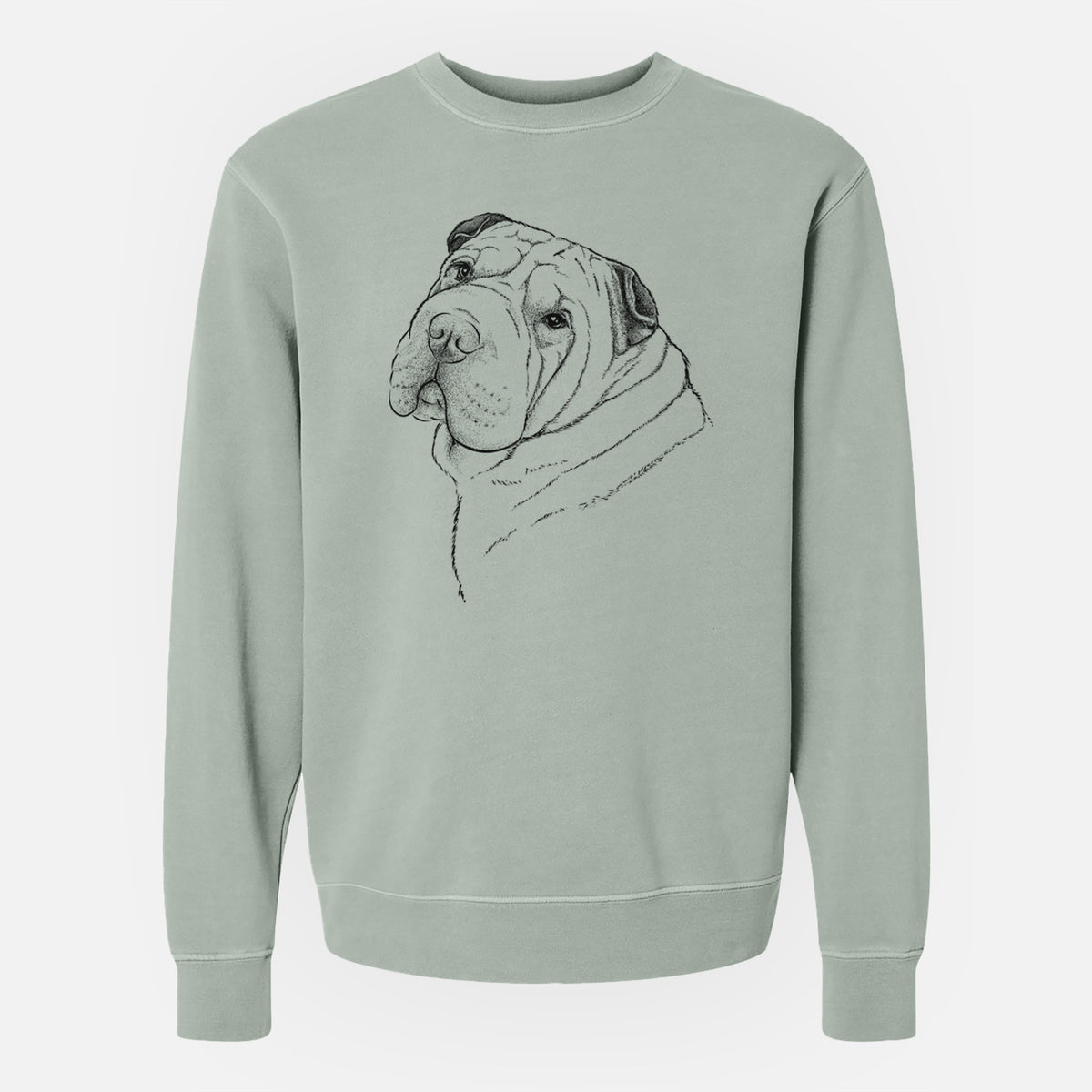 Bare Maximus the Shar Pei - Unisex Pigment Dyed Crew Sweatshirt