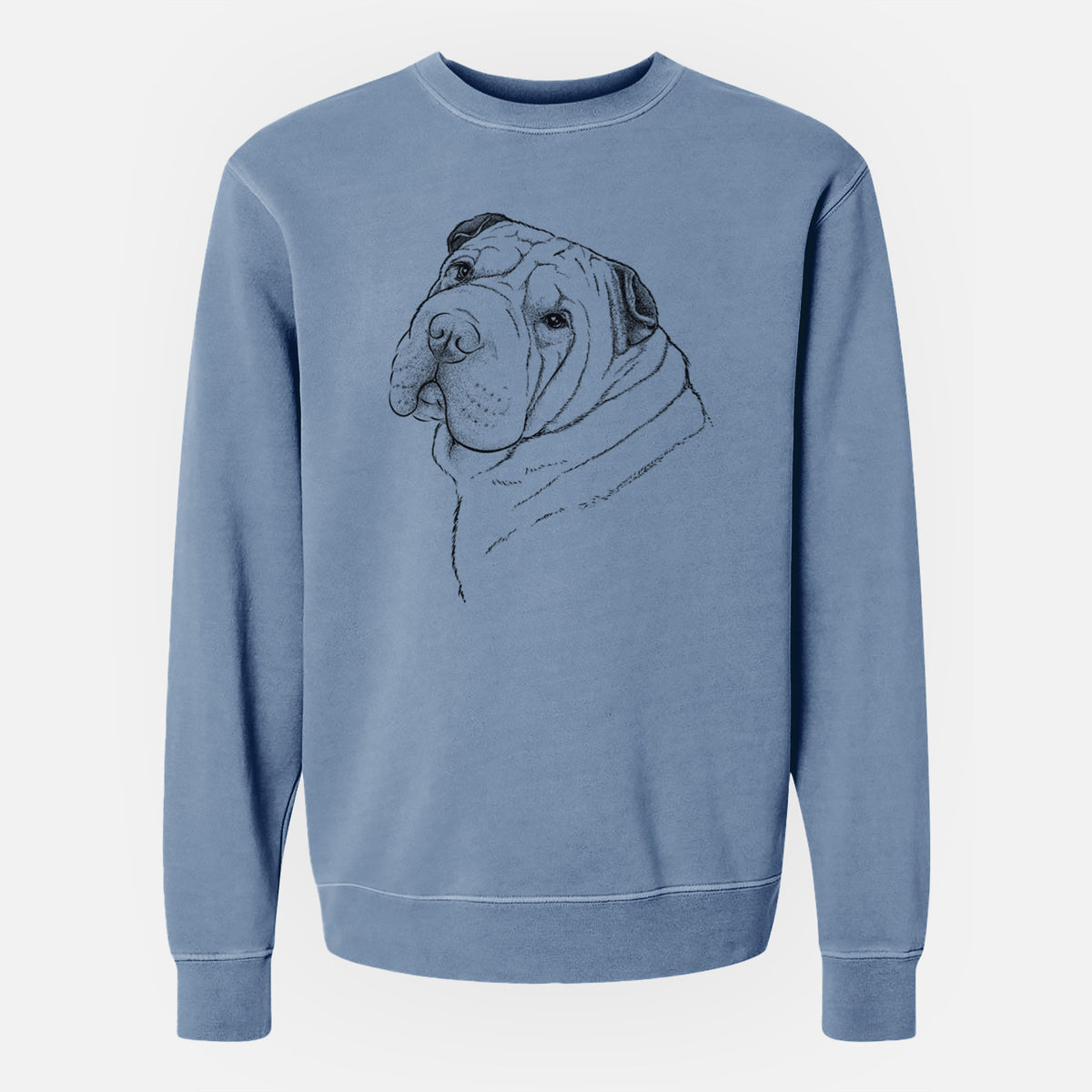 Bare Maximus the Shar Pei - Unisex Pigment Dyed Crew Sweatshirt