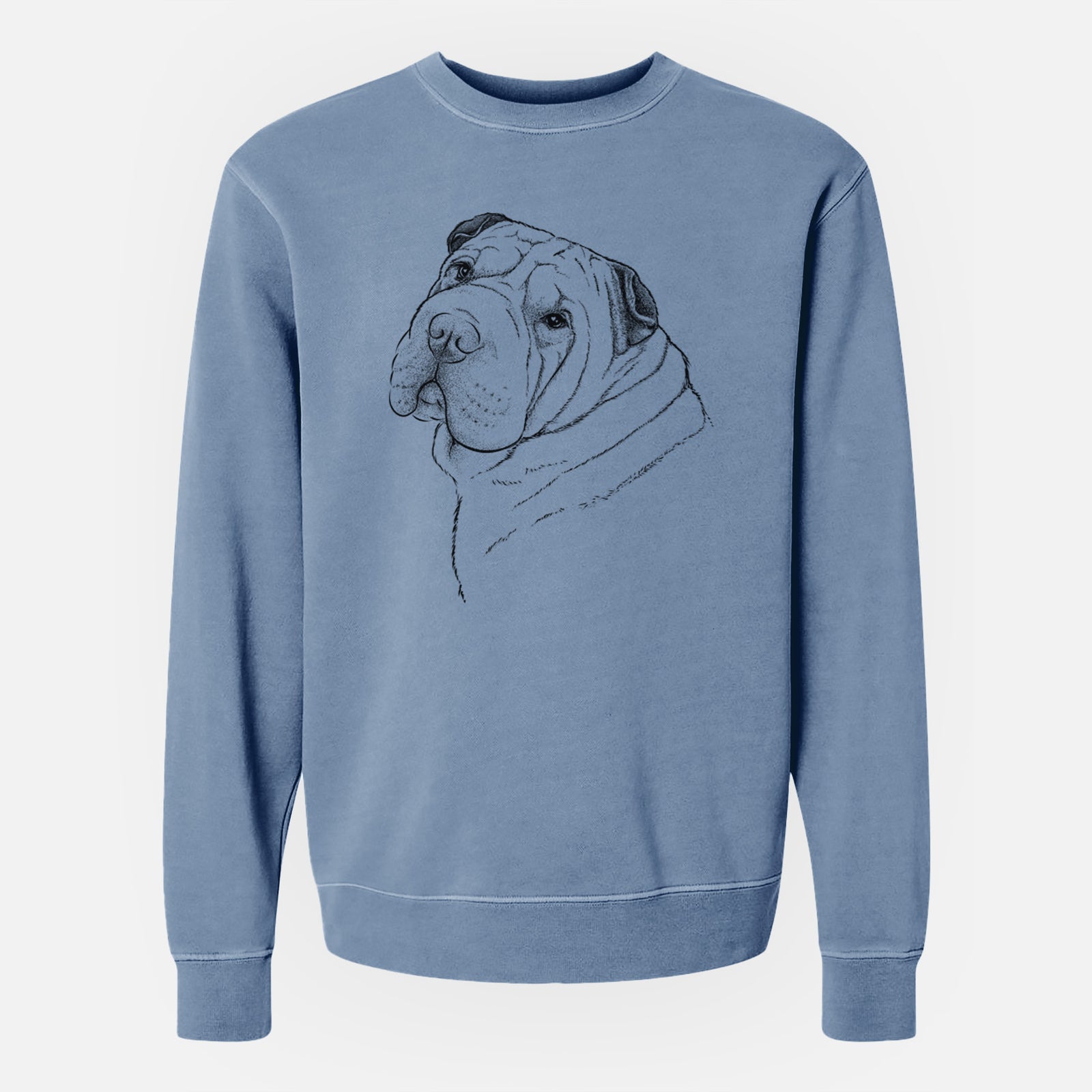 Bare Maximus the Shar Pei - Unisex Pigment Dyed Crew Sweatshirt