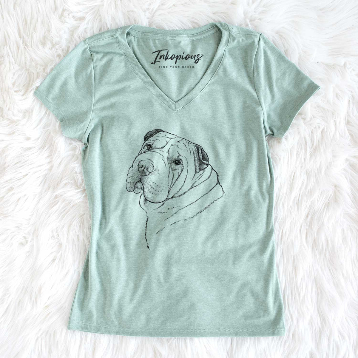 Bare Maximus the Shar Pei - Women's V-neck Shirt