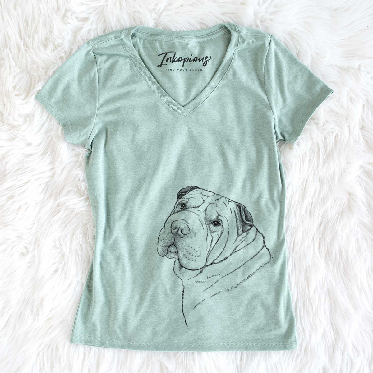 Bare Maximus the Shar Pei - Women's V-neck Shirt