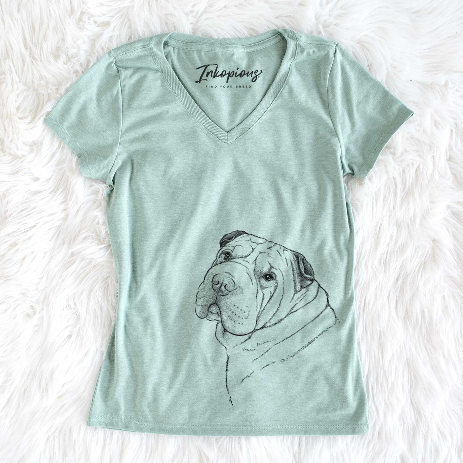 Bare Maximus the Shar Pei - Women's V-neck Shirt