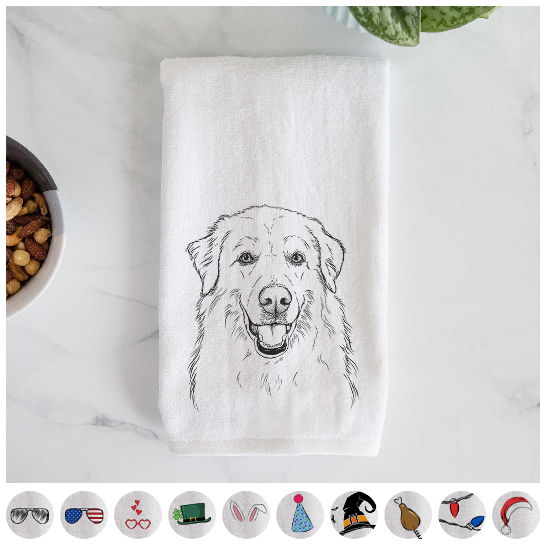 Meg the Great Pyrenees Hand Towel