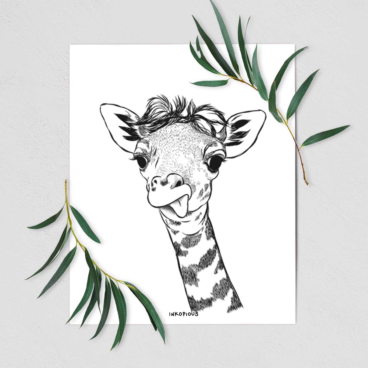 Mel the Giraffe Art Print