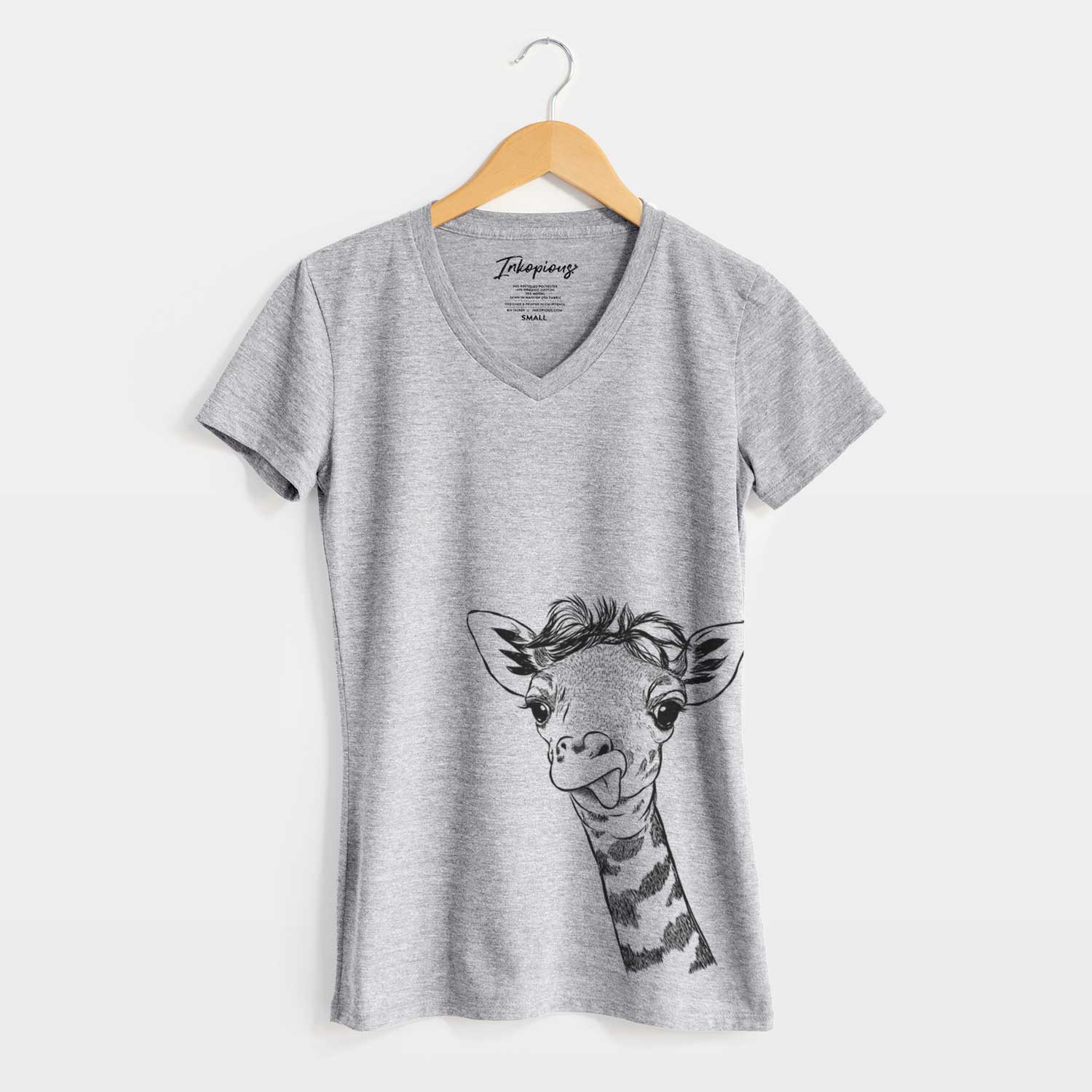 Bare Mel the Baby Giraffe - Women's V-neck Shirt