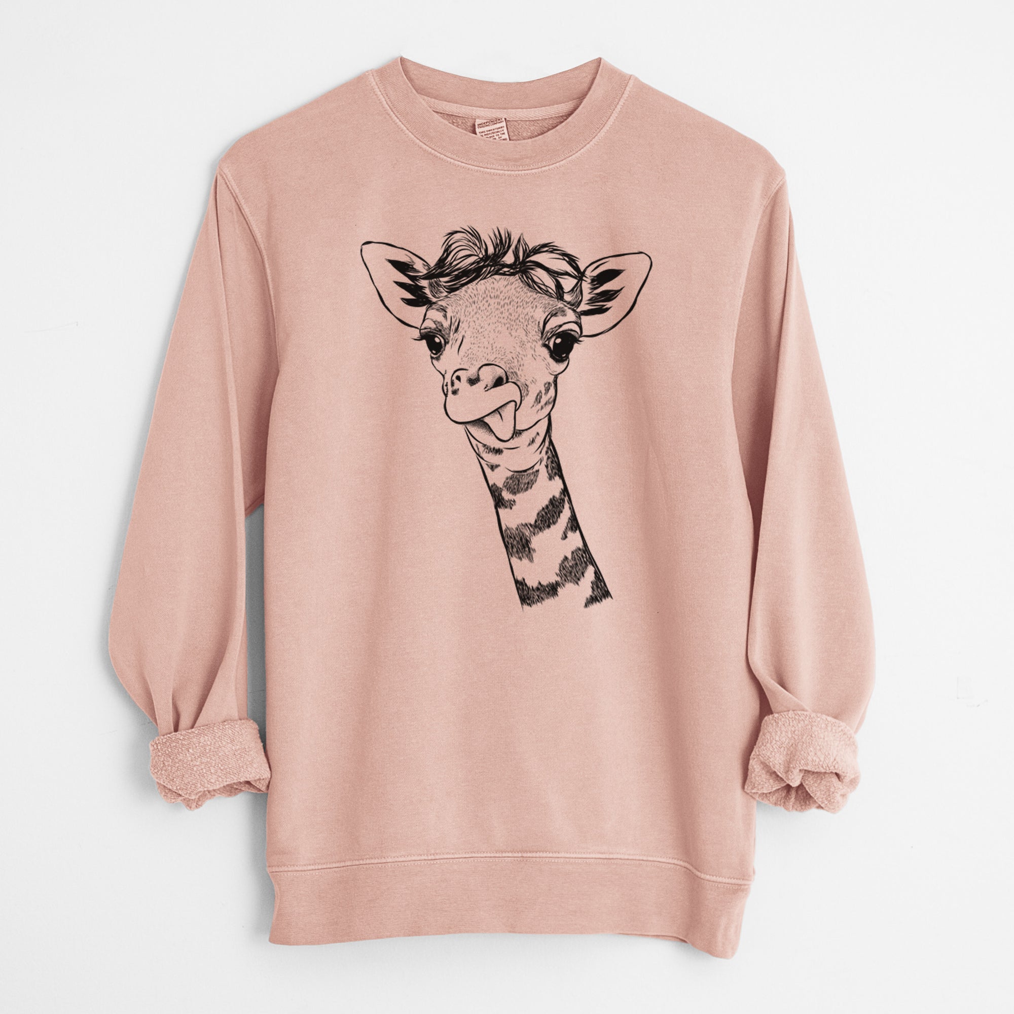 Bare Mel the Baby Giraffe - Unisex Pigment Dyed Crew Sweatshirt