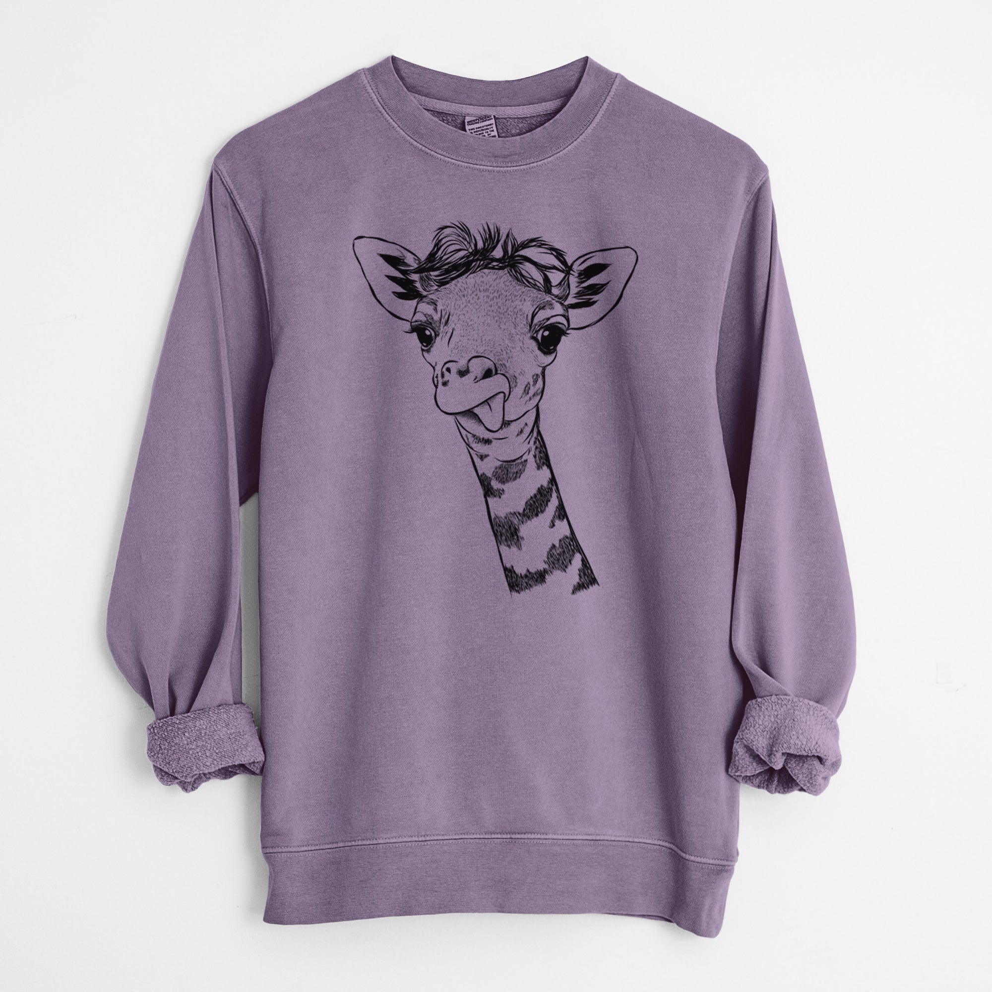 Bare Mel the Baby Giraffe - Unisex Pigment Dyed Crew Sweatshirt