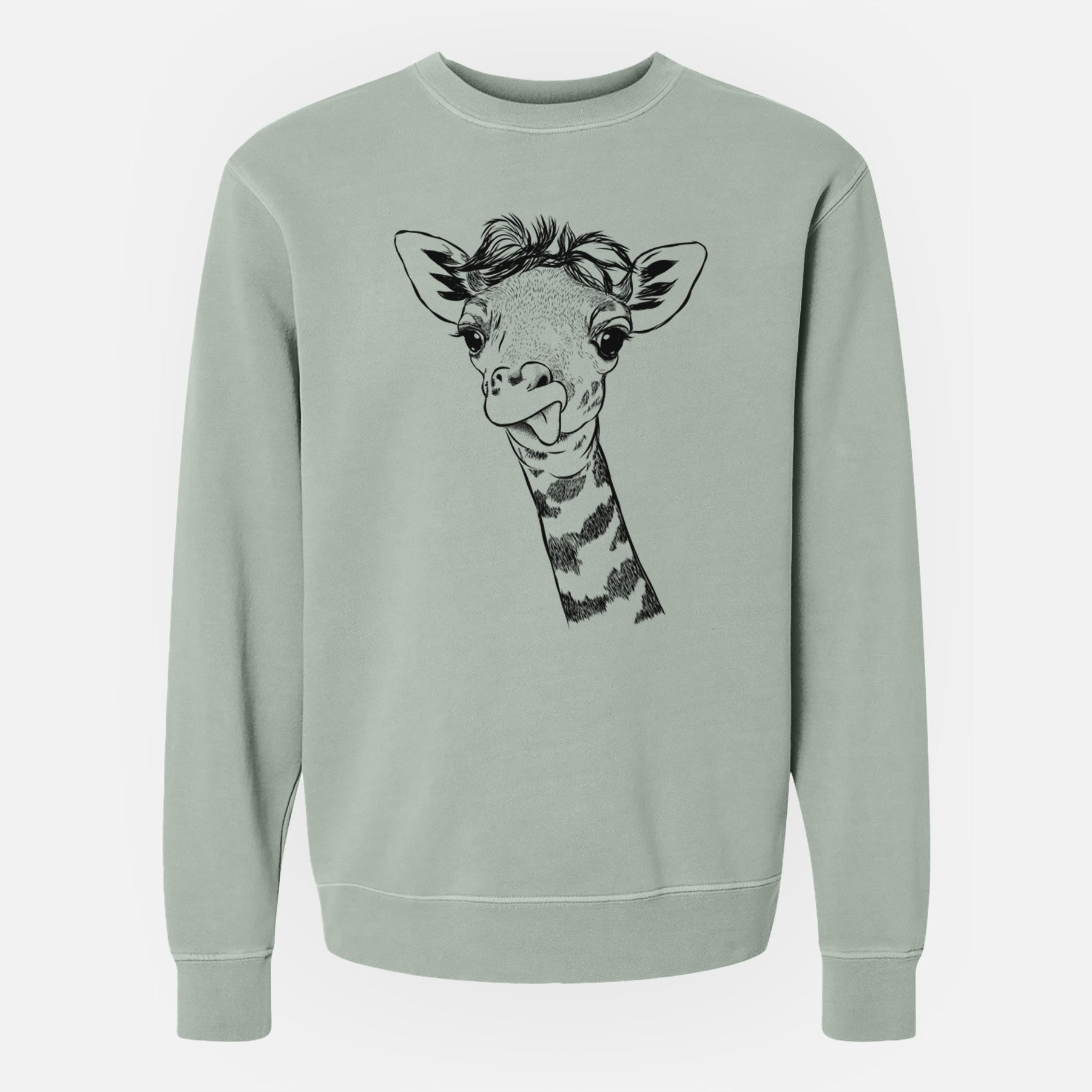 Bare Mel the Baby Giraffe - Unisex Pigment Dyed Crew Sweatshirt