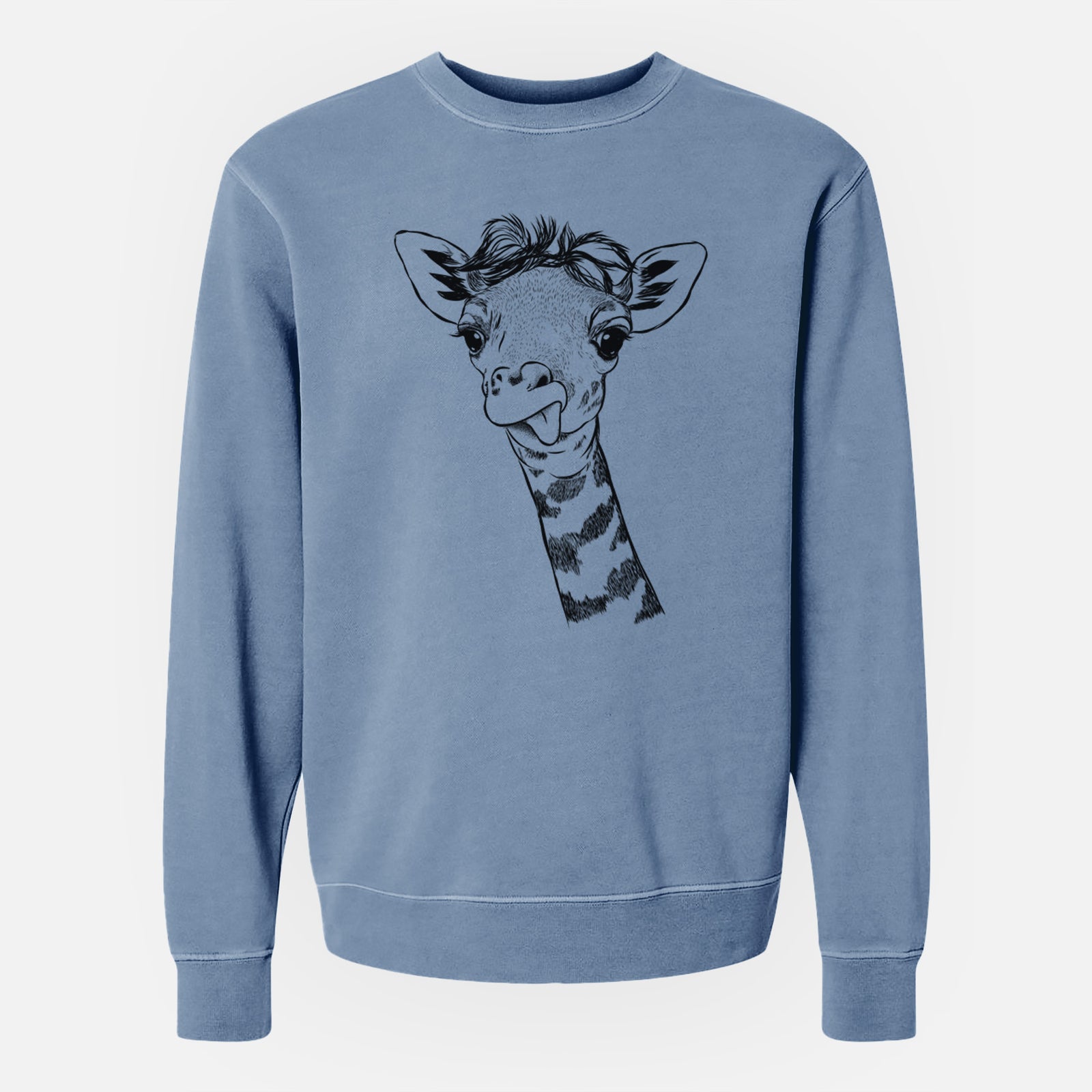 Bare Mel the Baby Giraffe - Unisex Pigment Dyed Crew Sweatshirt