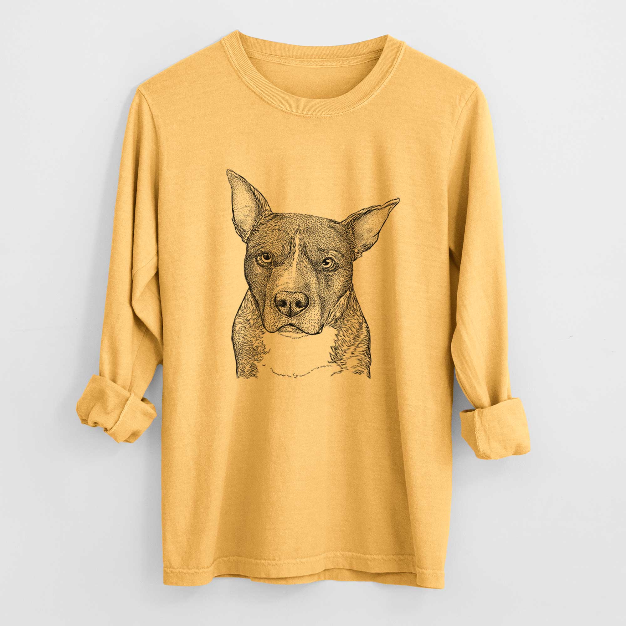 Bare Mercy the Pitbull - Heavyweight 100% Cotton Long Sleeve