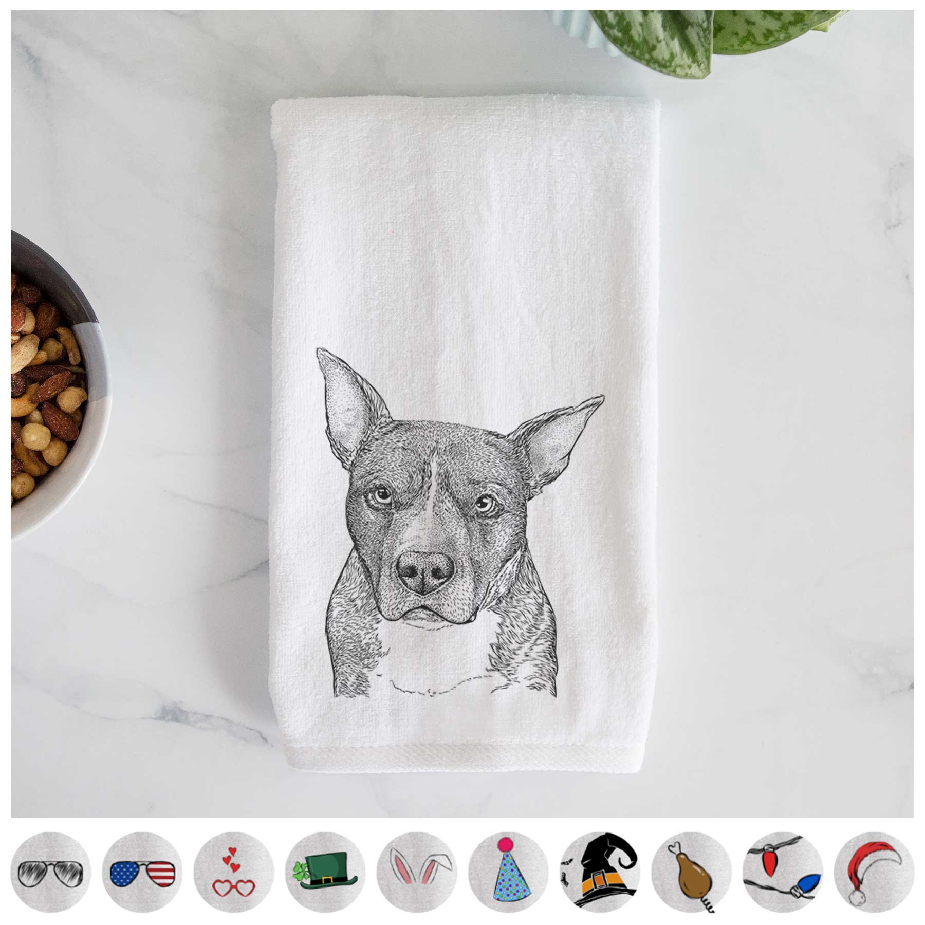 Mercy the Pitbull Decorative Hand Towel