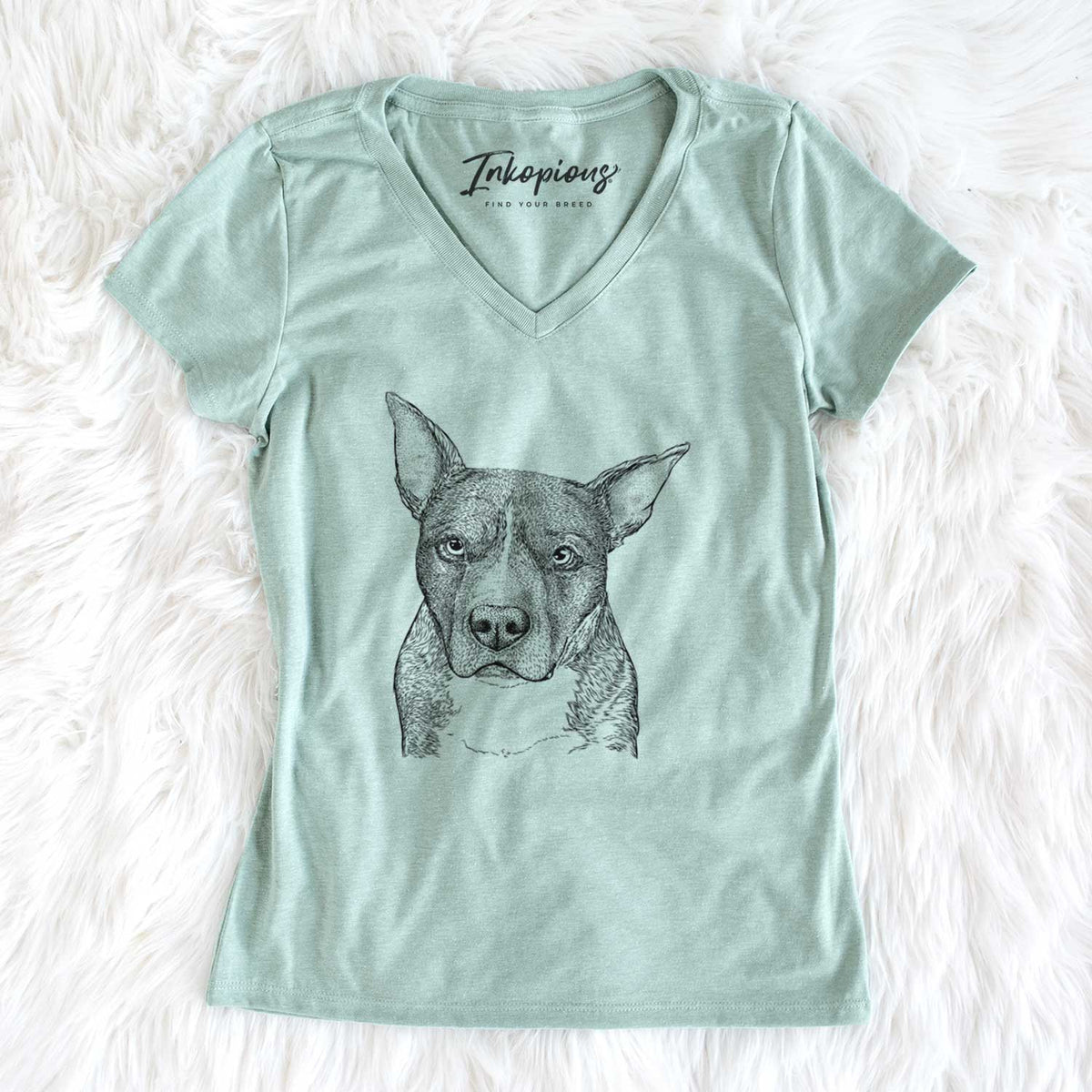 Bare Mercy the Pitbull - Women&#39;s V-neck Shirt