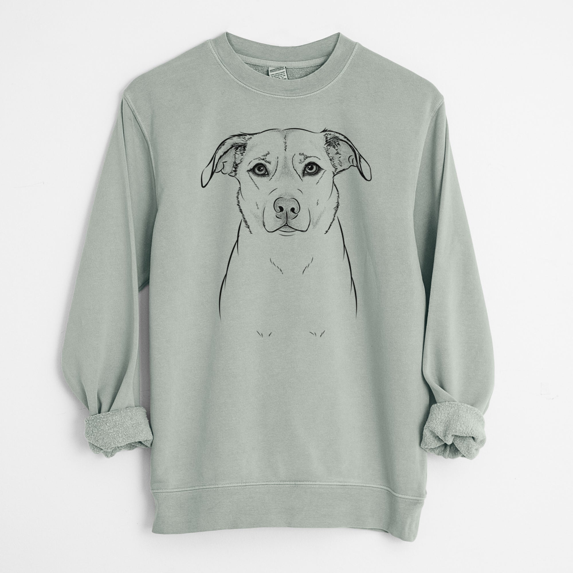 Bare Mica the Labrador Pittbull Mix - Unisex Pigment Dyed Crew Sweatshirt