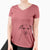 Bare Mica the Labrador Pittbull Mix - Women's V-neck Shirt