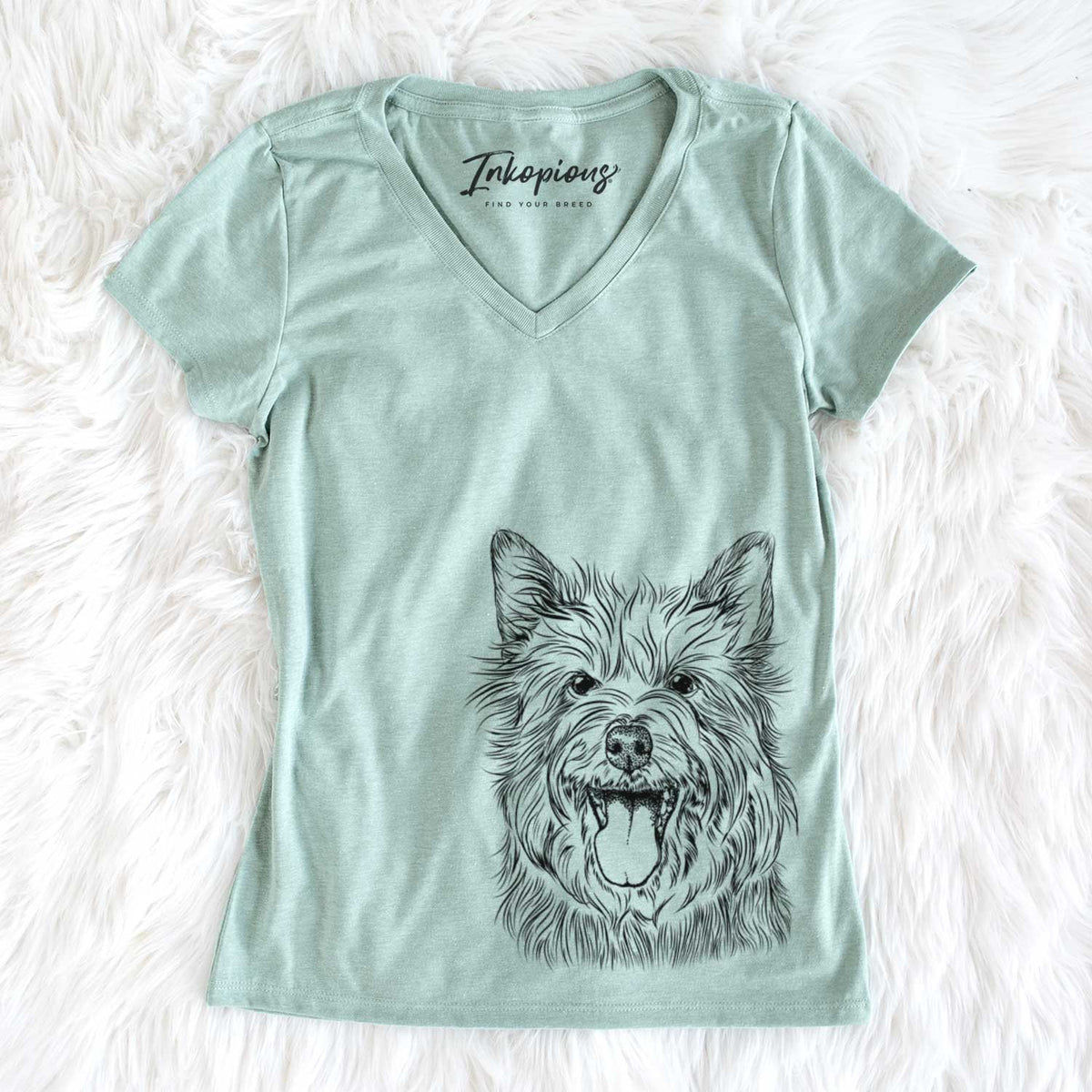 Bare Middy the Australian Terrier - Women's V-neck Shirt
