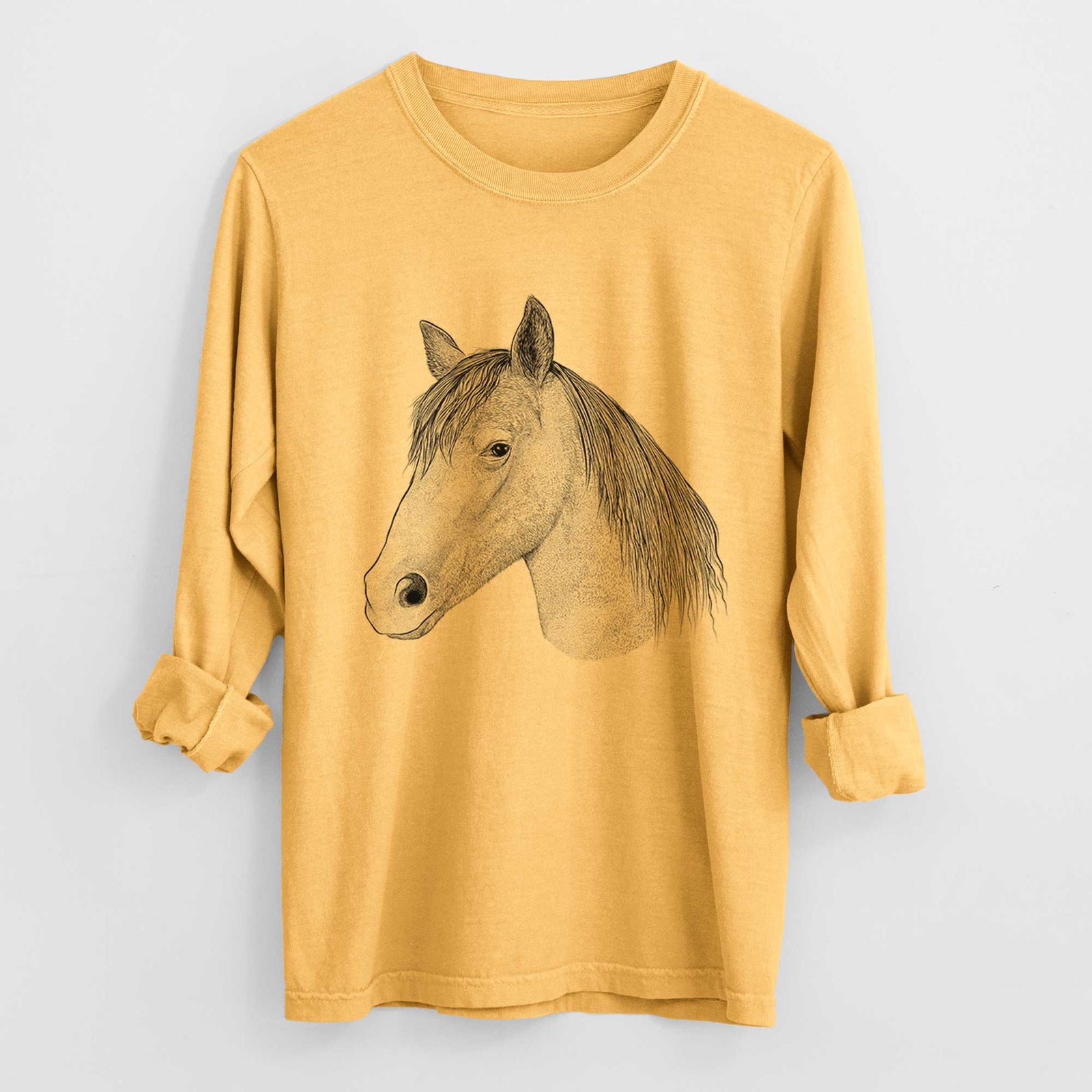 Bare Midnight the Missouri Foxtrotter Horse - Heavyweight 100% Cotton Long Sleeve
