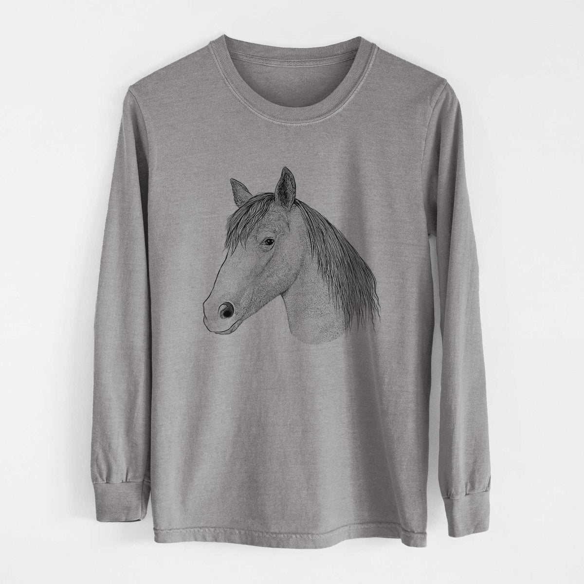 Bare Midnight the Missouri Foxtrotter Horse - Heavyweight 100% Cotton Long Sleeve