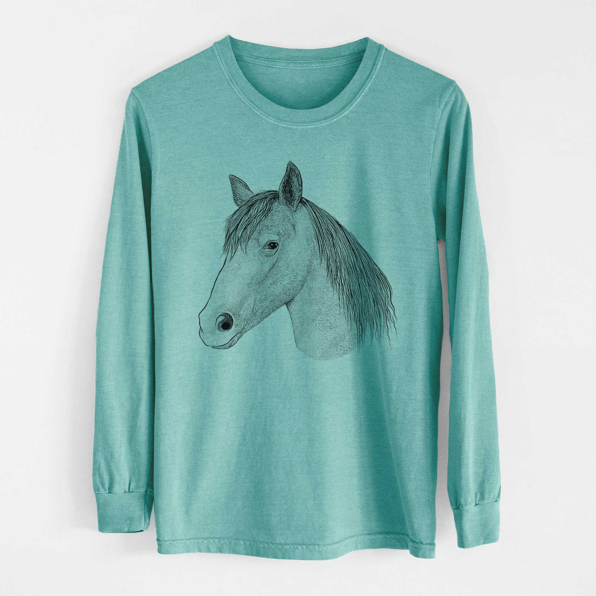 Bare Midnight the Missouri Foxtrotter Horse - Heavyweight 100% Cotton Long Sleeve