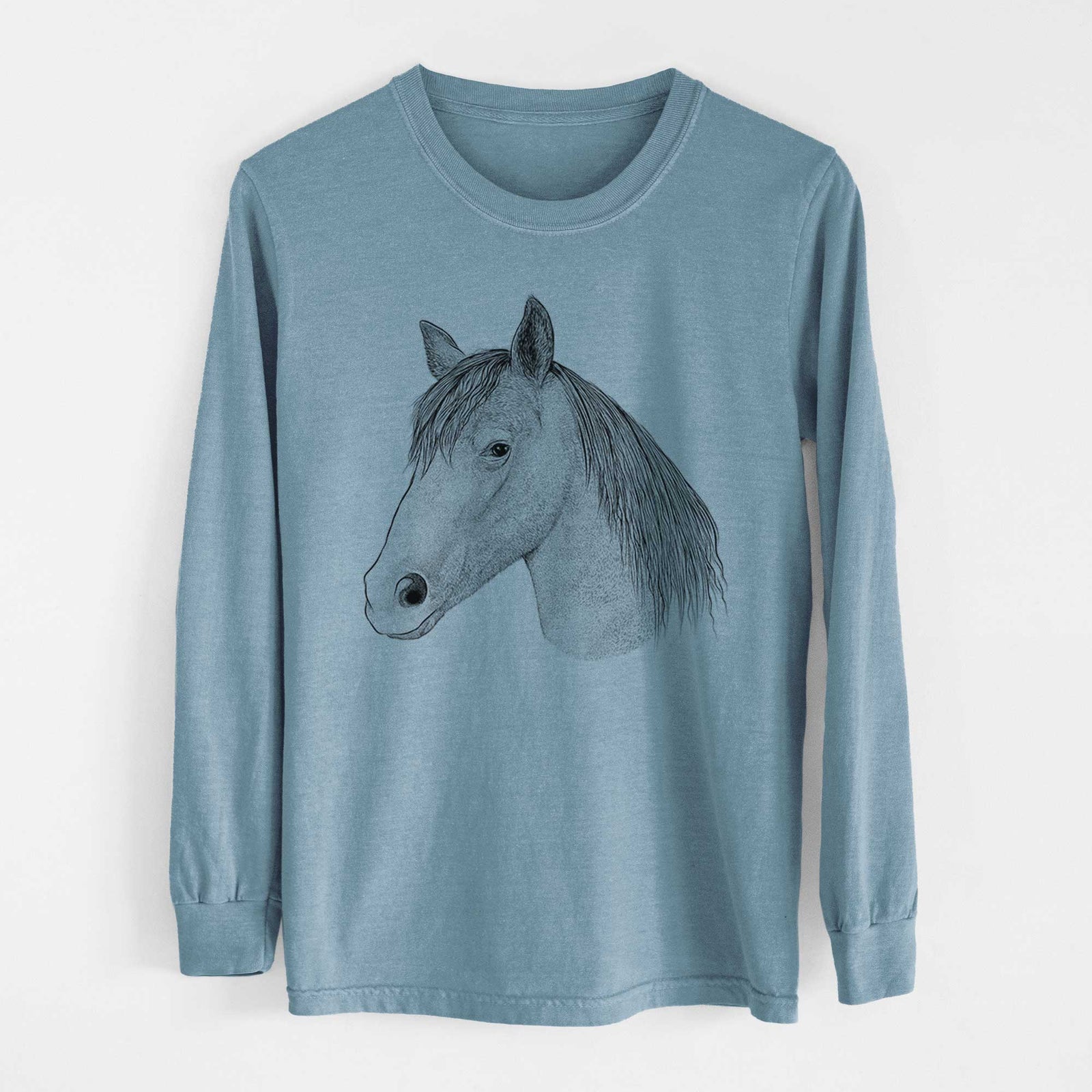 Bare Midnight the Missouri Foxtrotter Horse - Heavyweight 100% Cotton Long Sleeve