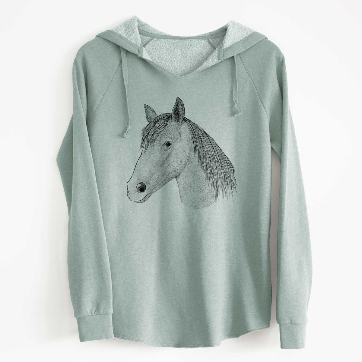 Bare Midnight the Missouri Foxtrotter Horse - Cali Wave Hooded Sweatshirt