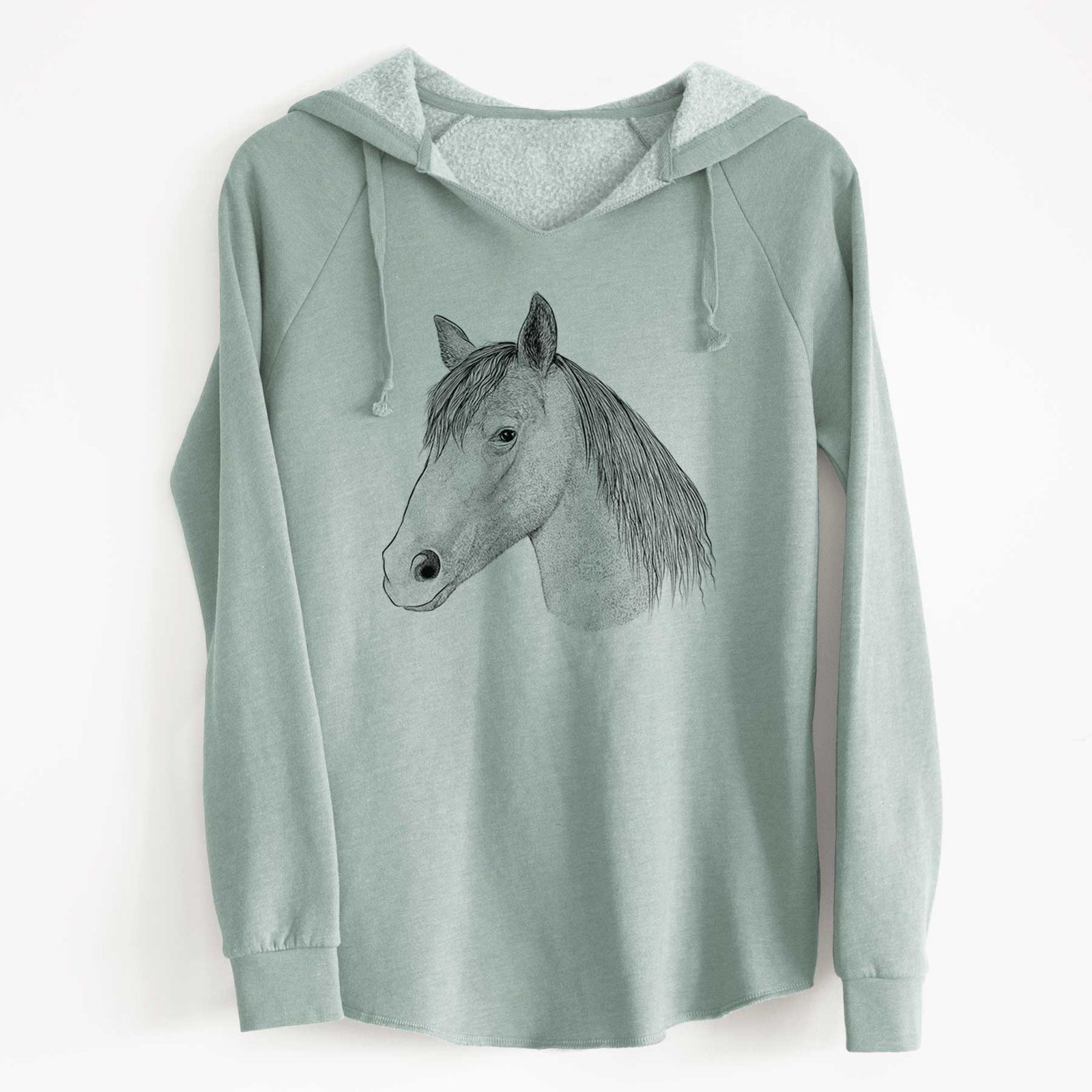 Bare Midnight the Missouri Foxtrotter Horse - Cali Wave Hooded Sweatshirt